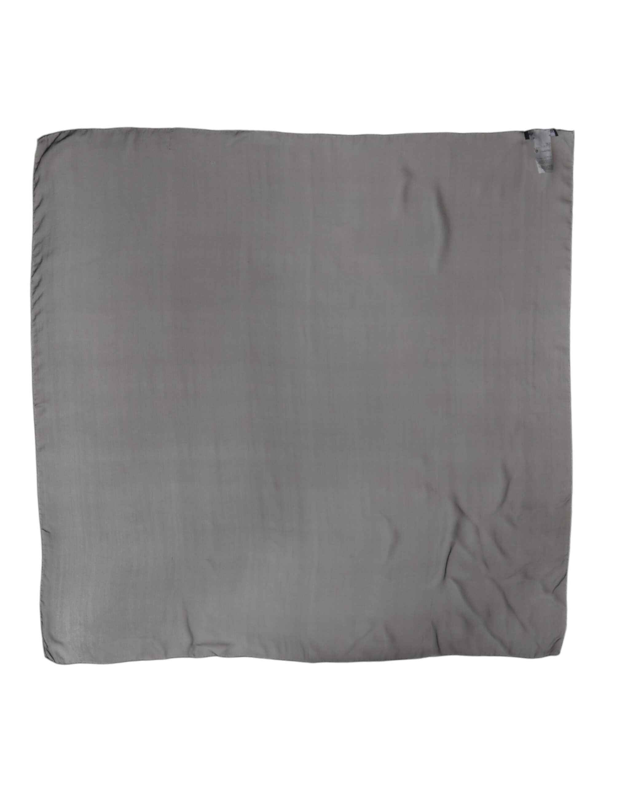 Dolce & Gabbana Gray Black Silk Square Women Foulard Scarf