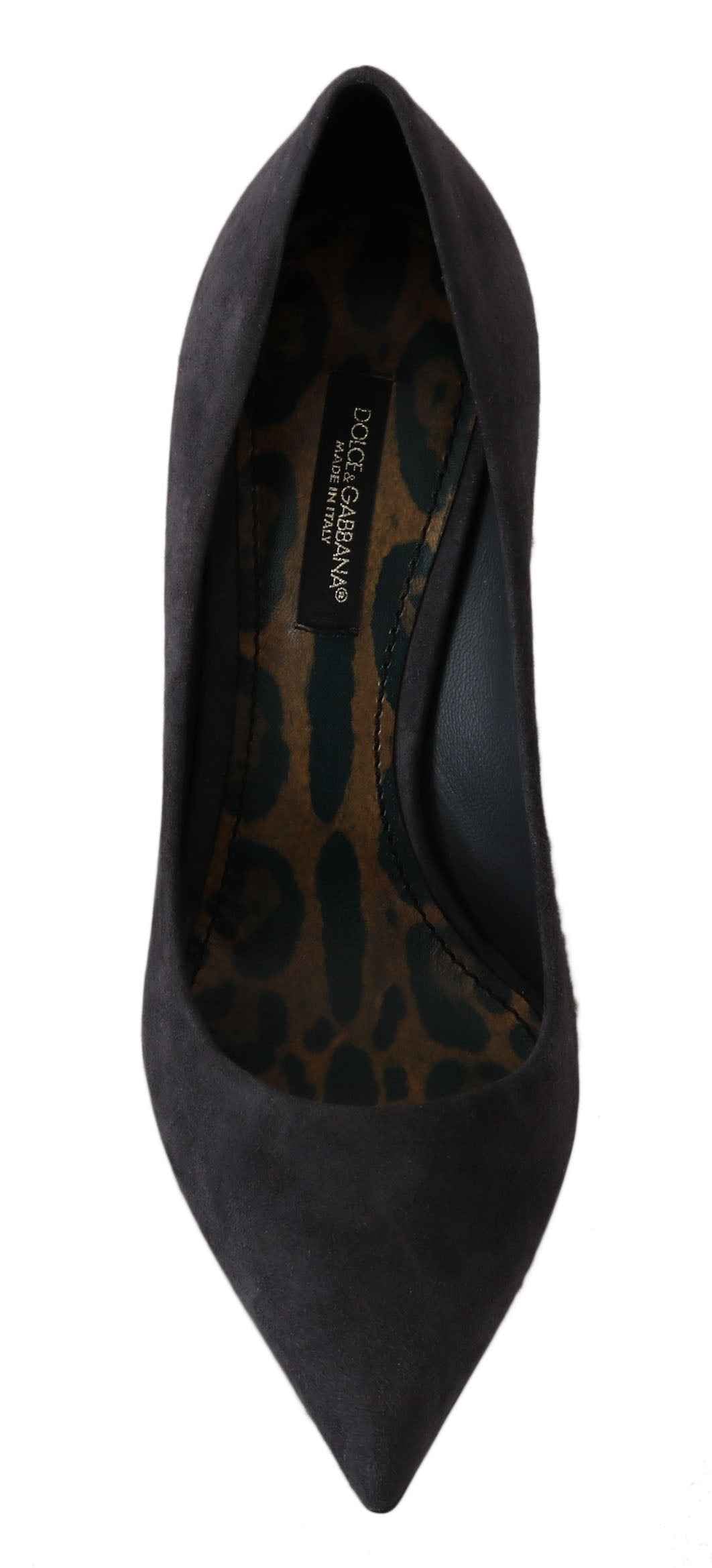 Dolce & Gabbana Gray Suede Leather Stiletto Shoes Heels