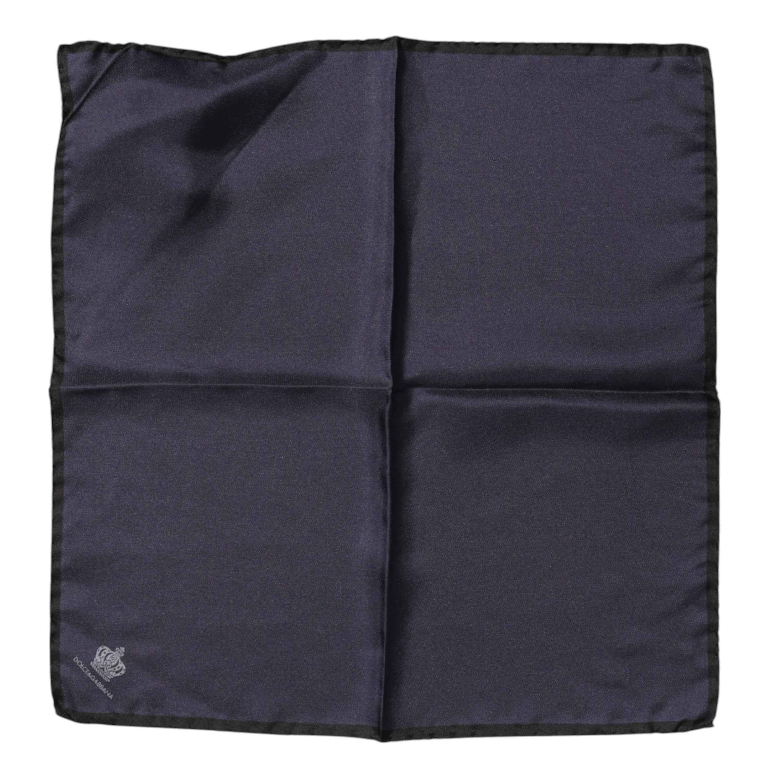 Dolce & Gabbana Blue DG Crown Silk Square Men Foulard Scarf