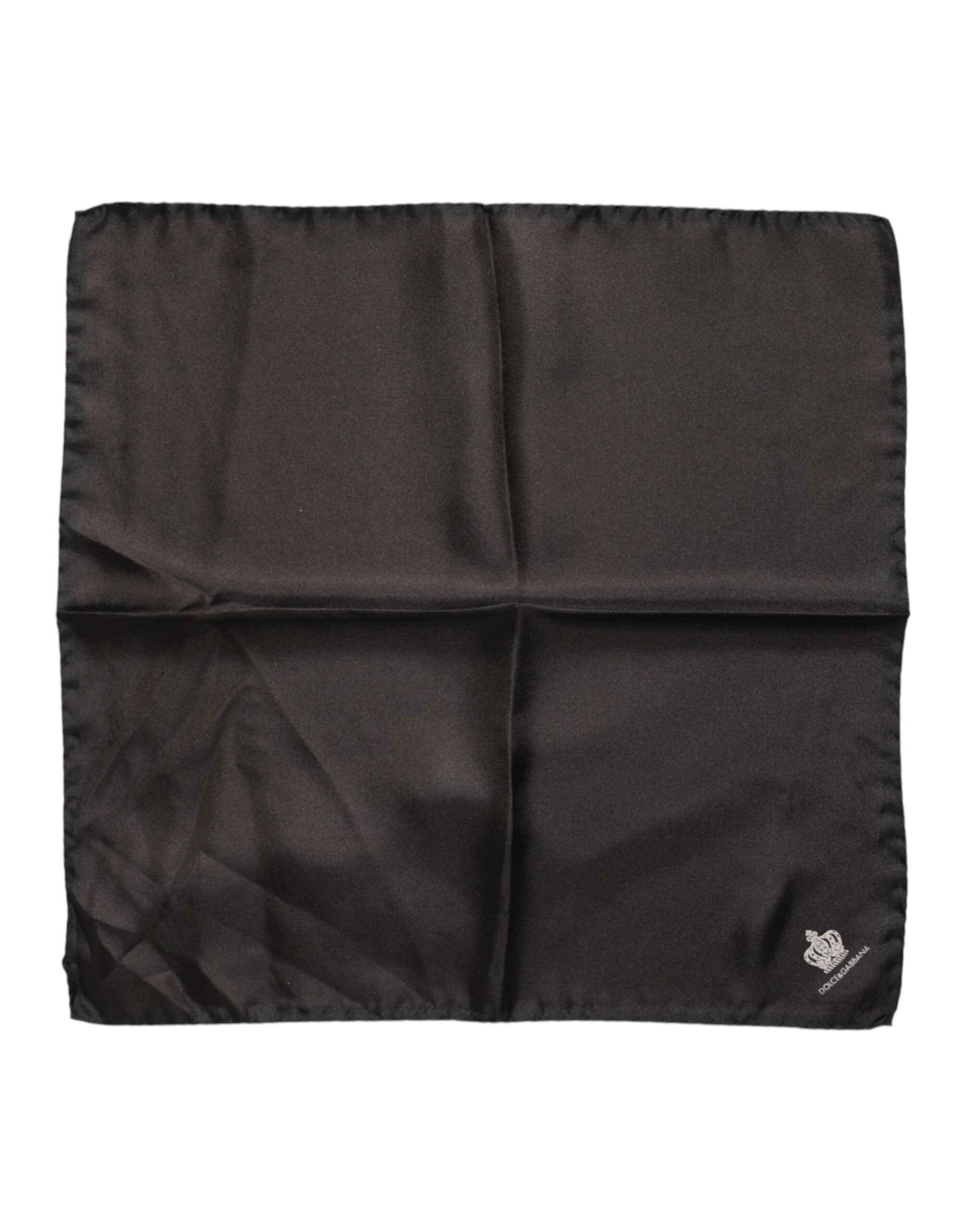 Dolce & Gabbana Brown DG Crown Silk Square Men Foulard Scarf
