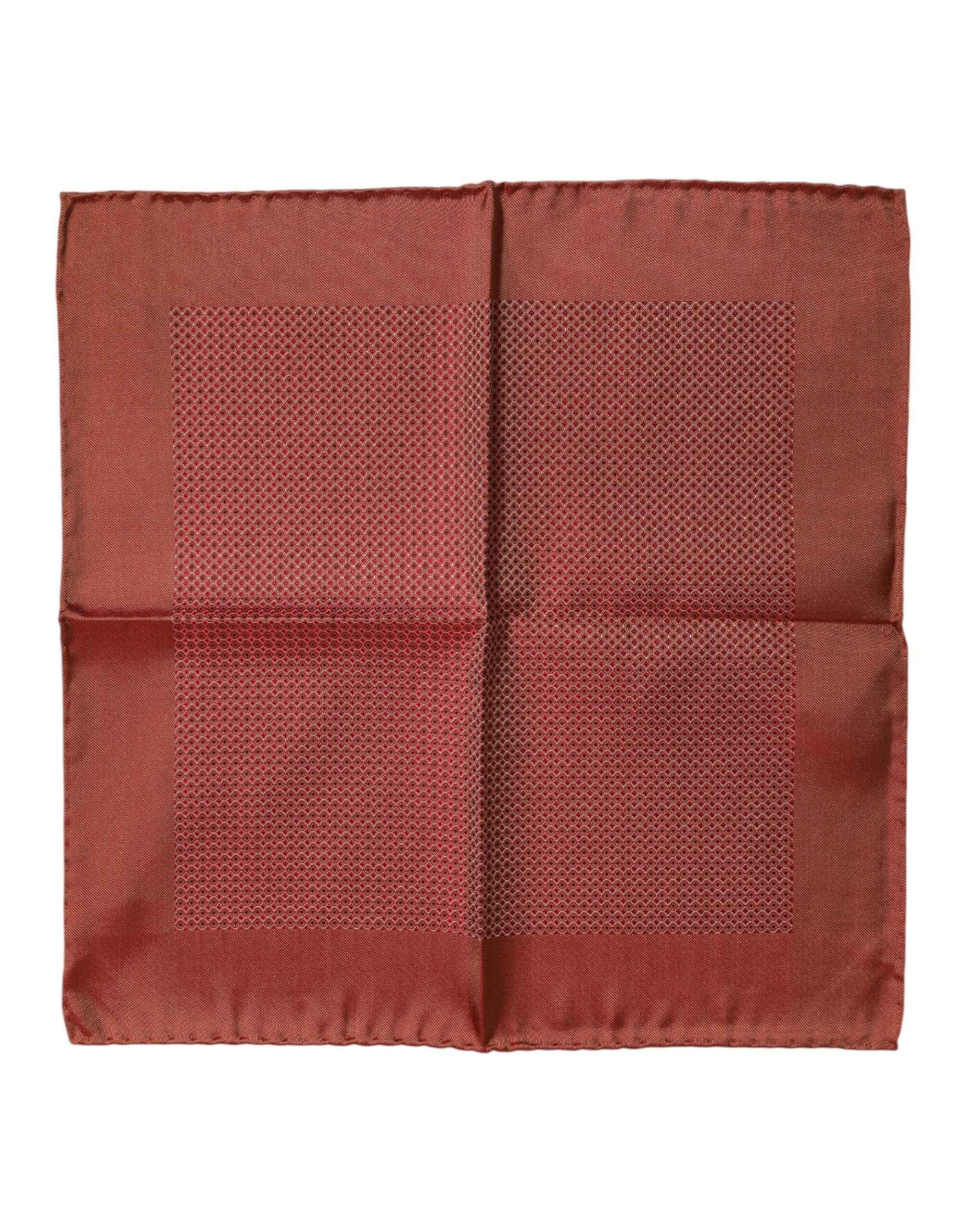 Dolce & Gabbana Orange Silk Square Men Foulard Scarf