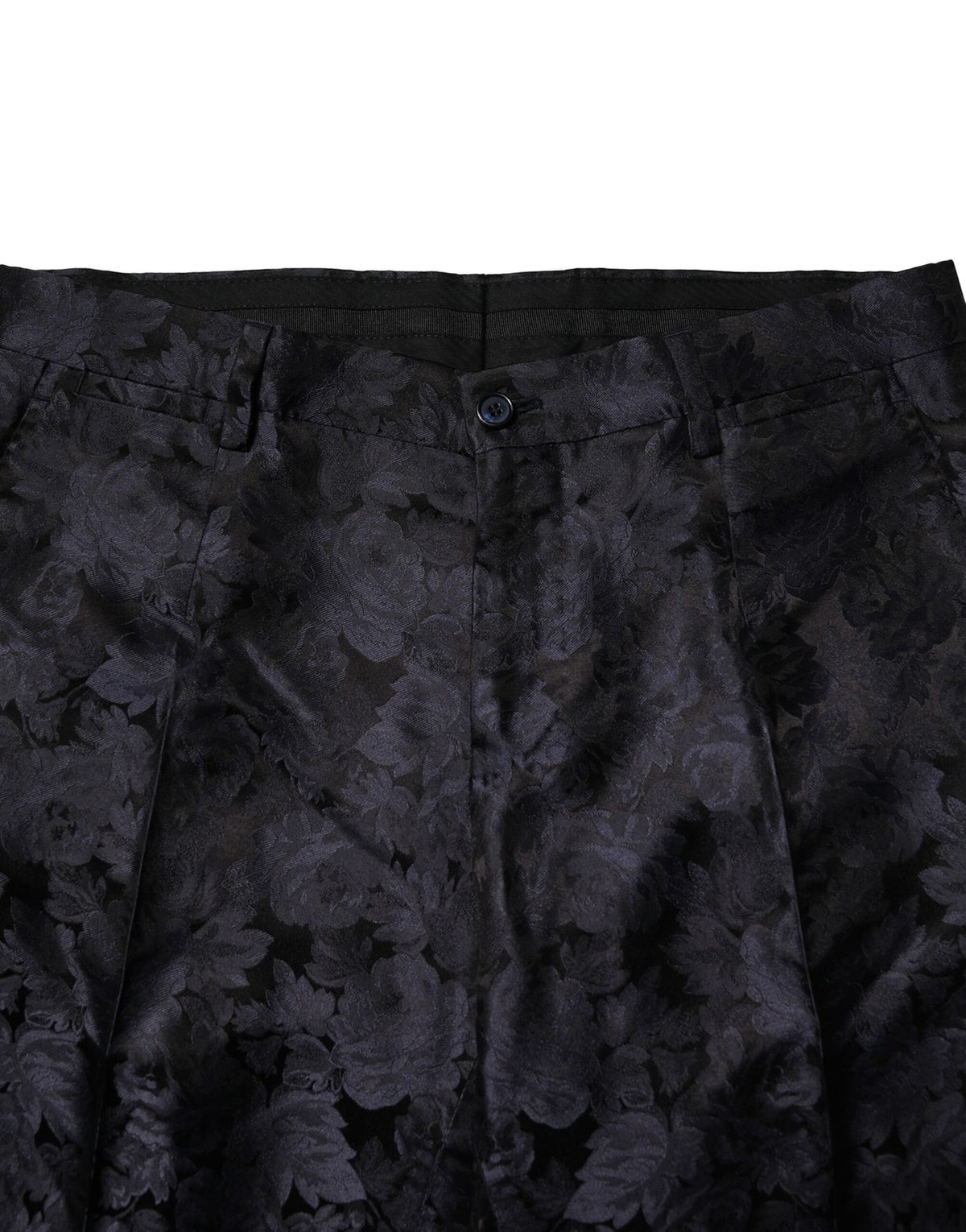 Dolce & Gabbana Dark Gray Black Jacquard 3 Piece Single Breasted Suit