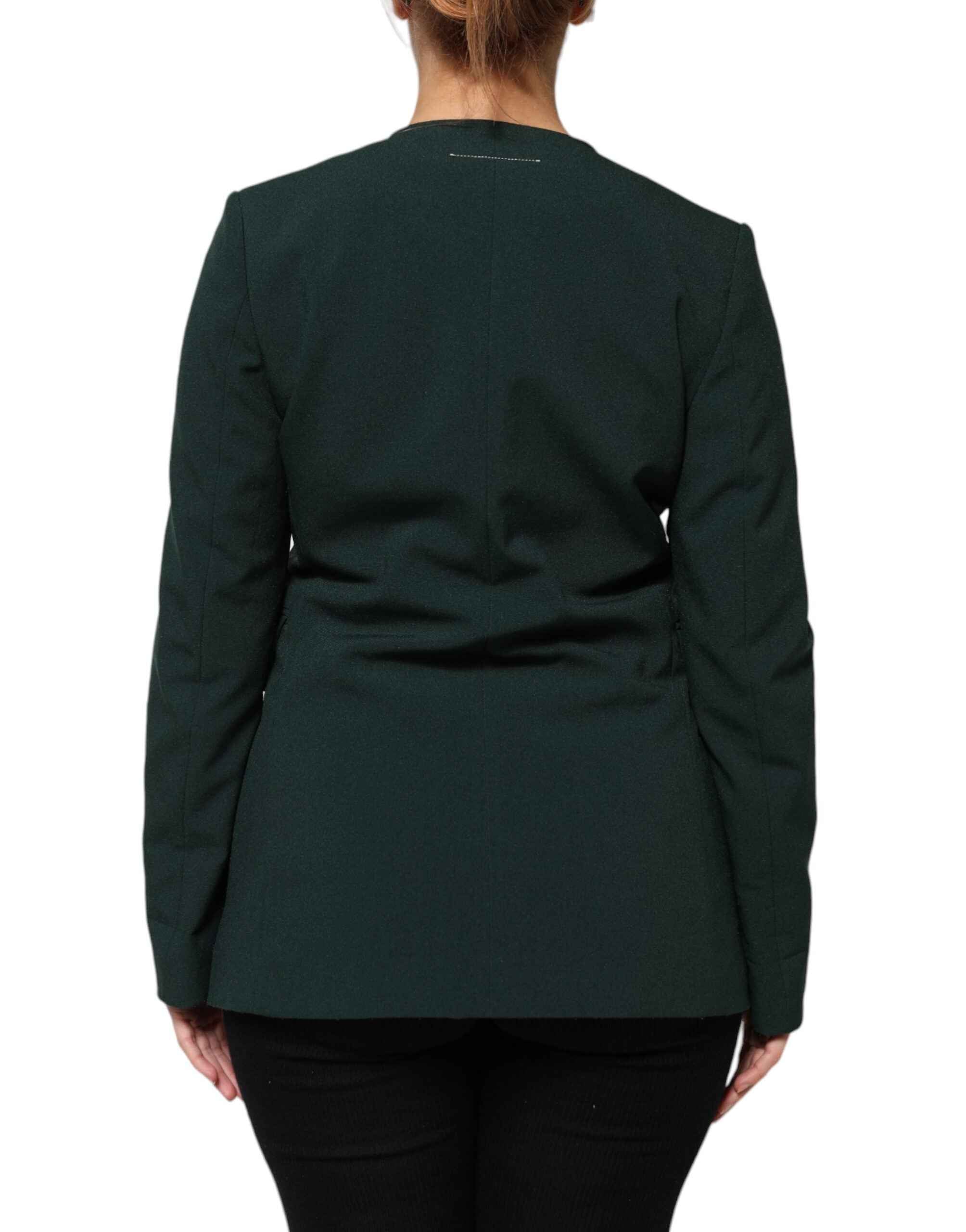 Maison Margiela Green Single Breasted One Button Coat Jacket
