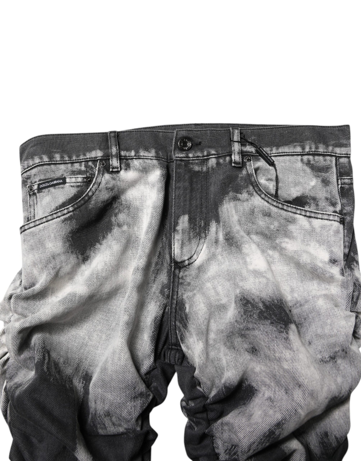 Dolce & Gabbana Dark Gray Tie Dye Straight Denim Jeans