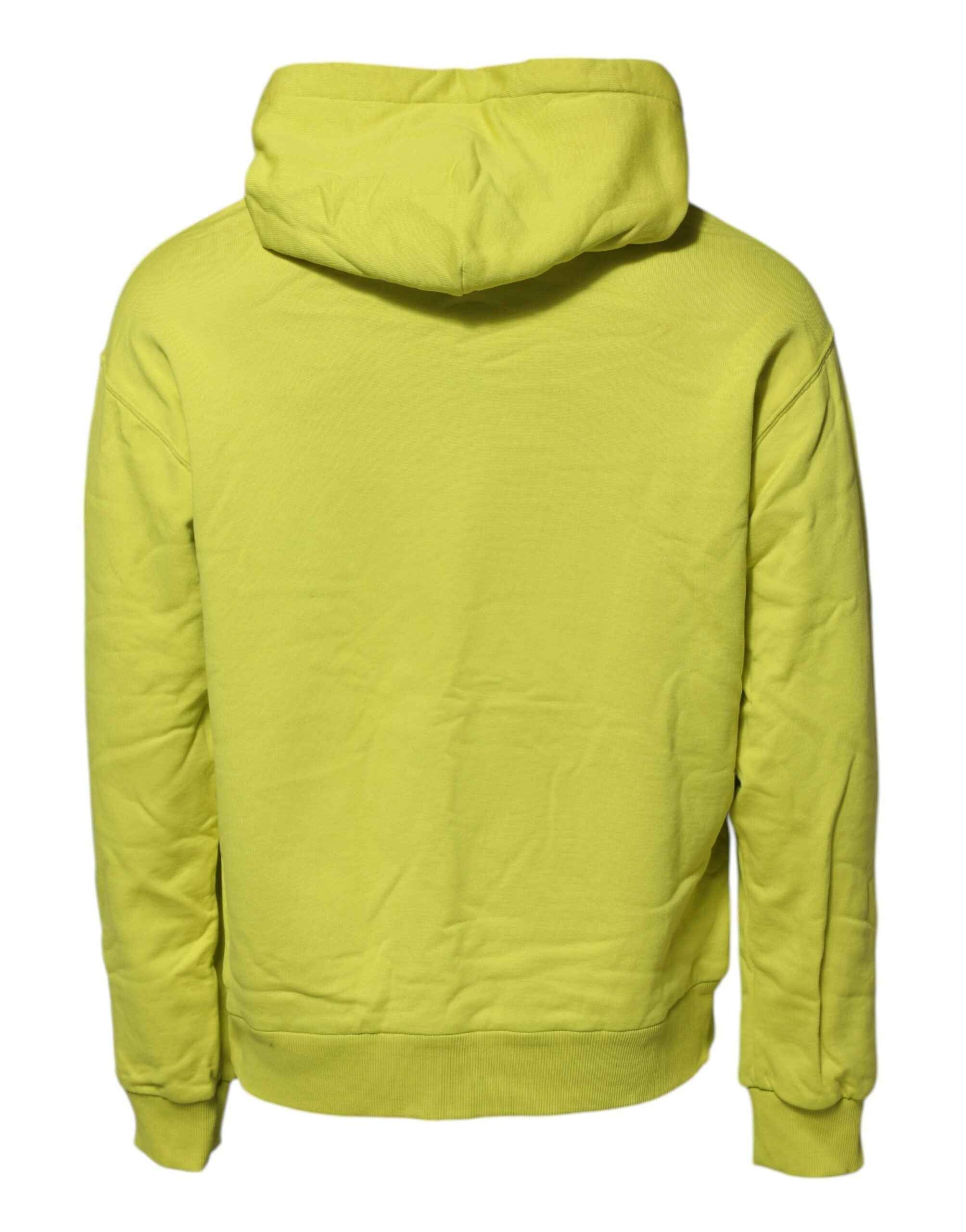 Dolce & Gabbana Green Cotton Hooded Logo Sweatshirt Sweater