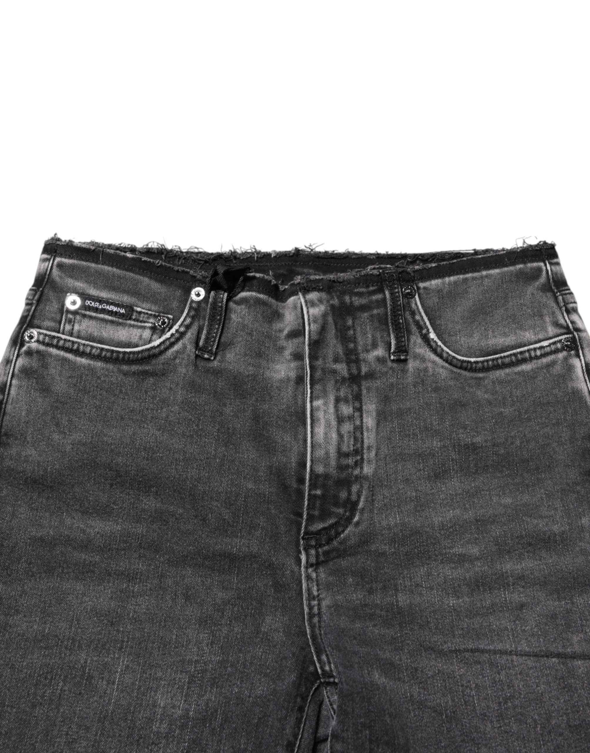 Dolce & Gabbana Gray Skinny Cotton Mid Waisted Denim Jeans