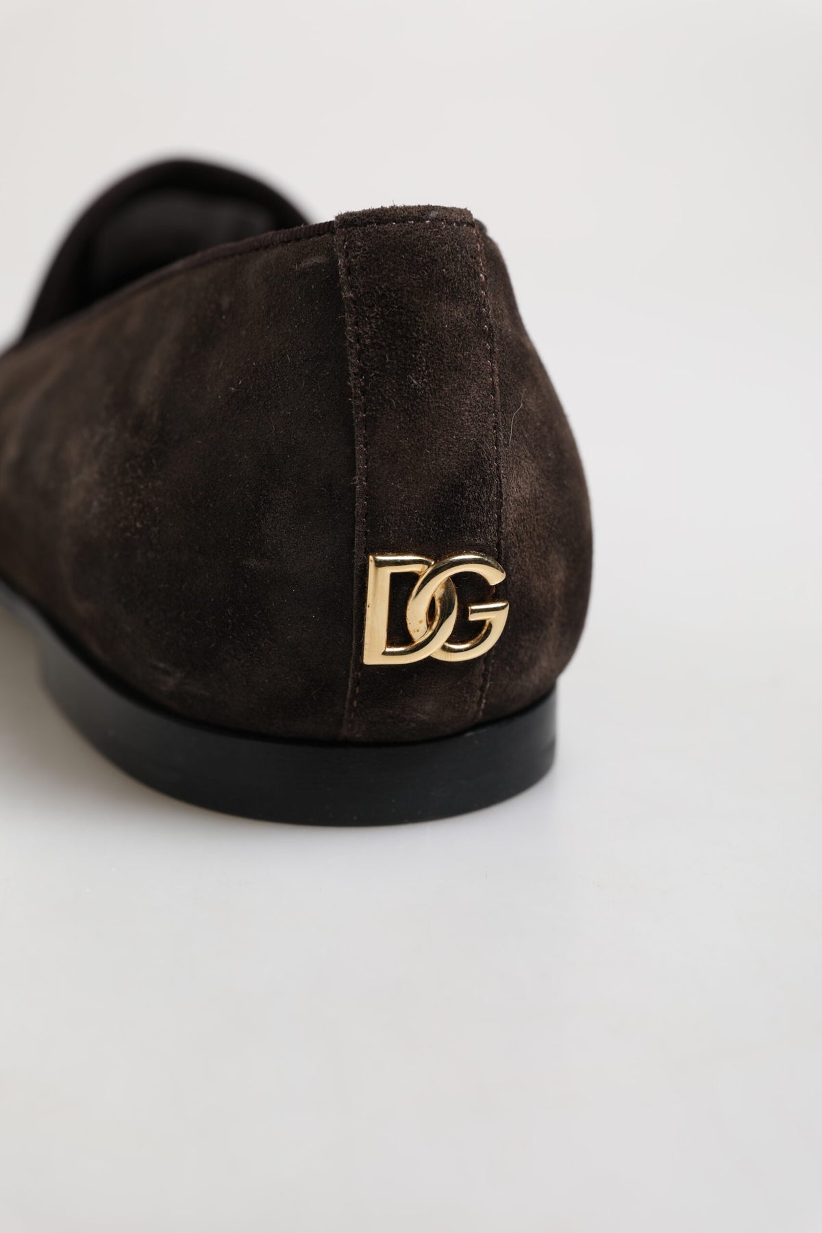Dolce & Gabbana Brown Velvet Leather Slip On Loafers Shoes