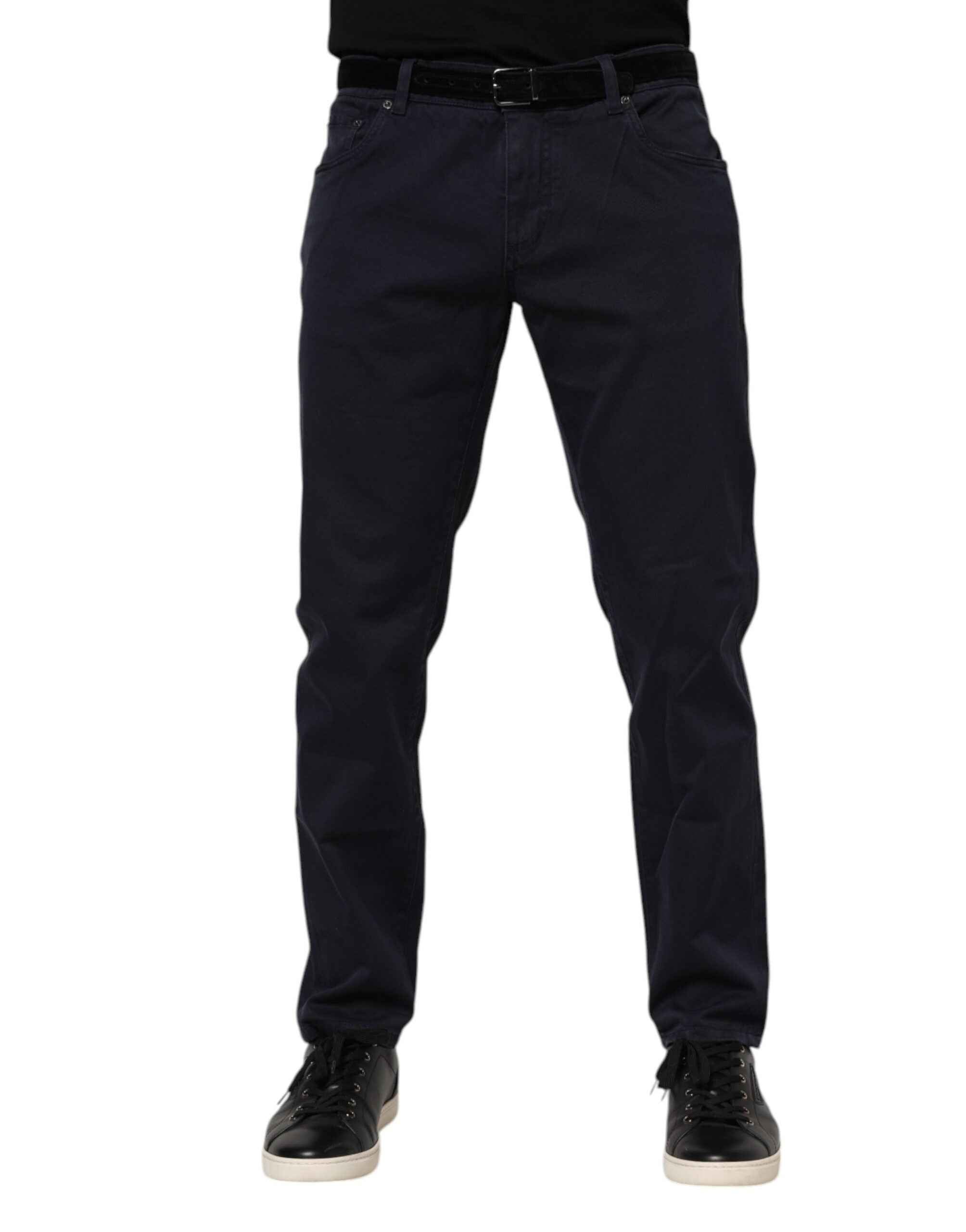 Dolce & Gabbana Blue Cotton Tapered Denim Jeans