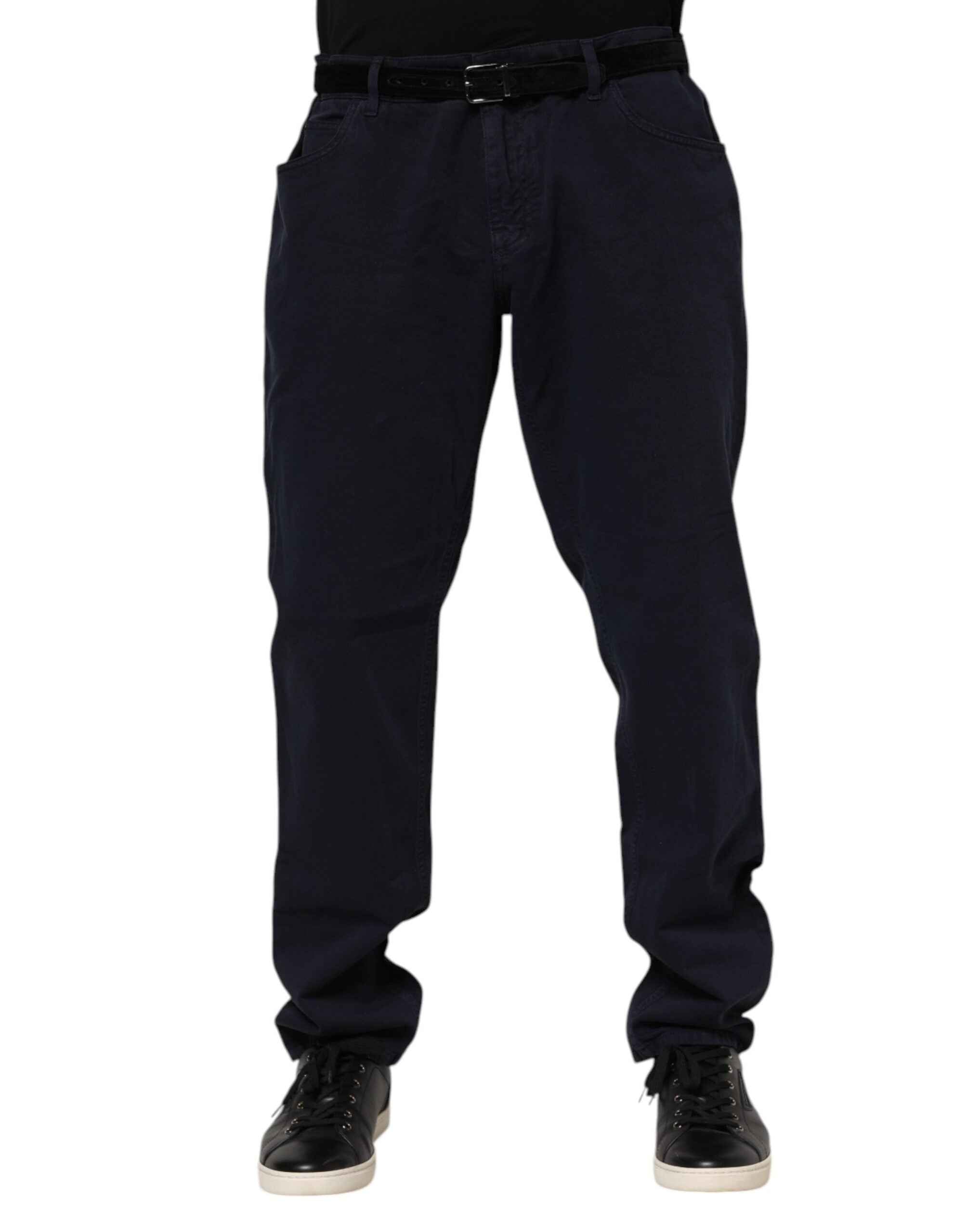 Dolce & Gabbana Black Cotton Tapered Denim Jeans