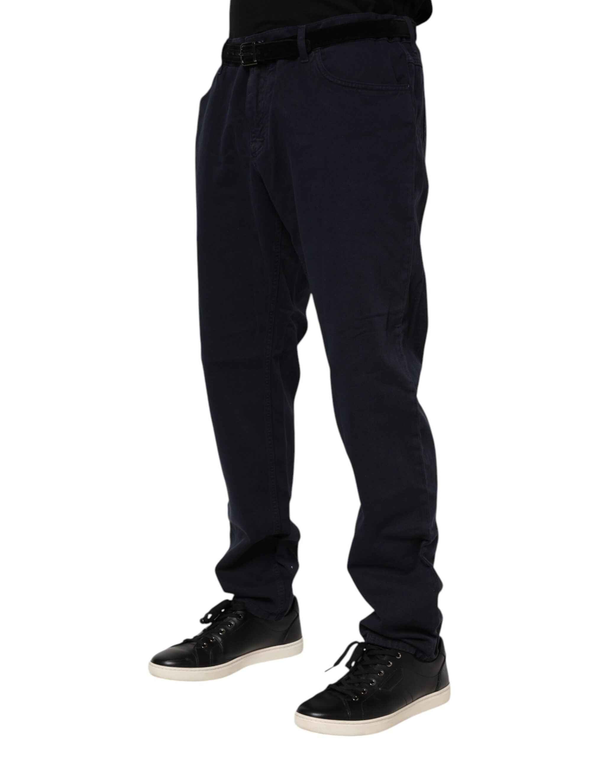 Dolce & Gabbana Black Cotton Tapered Denim Jeans