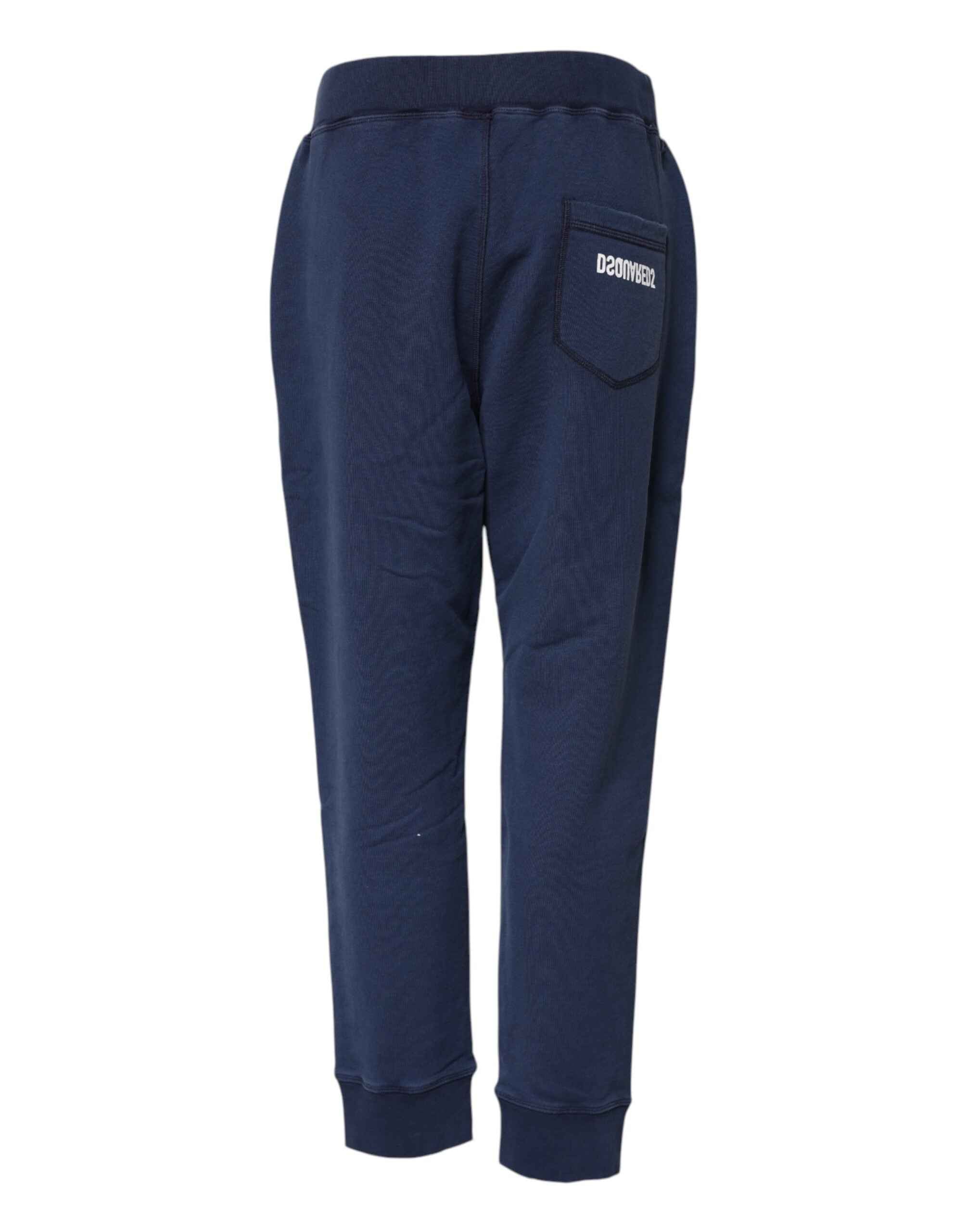 Dsquared² Blue Cotton Mid Waisted Jogger Pants