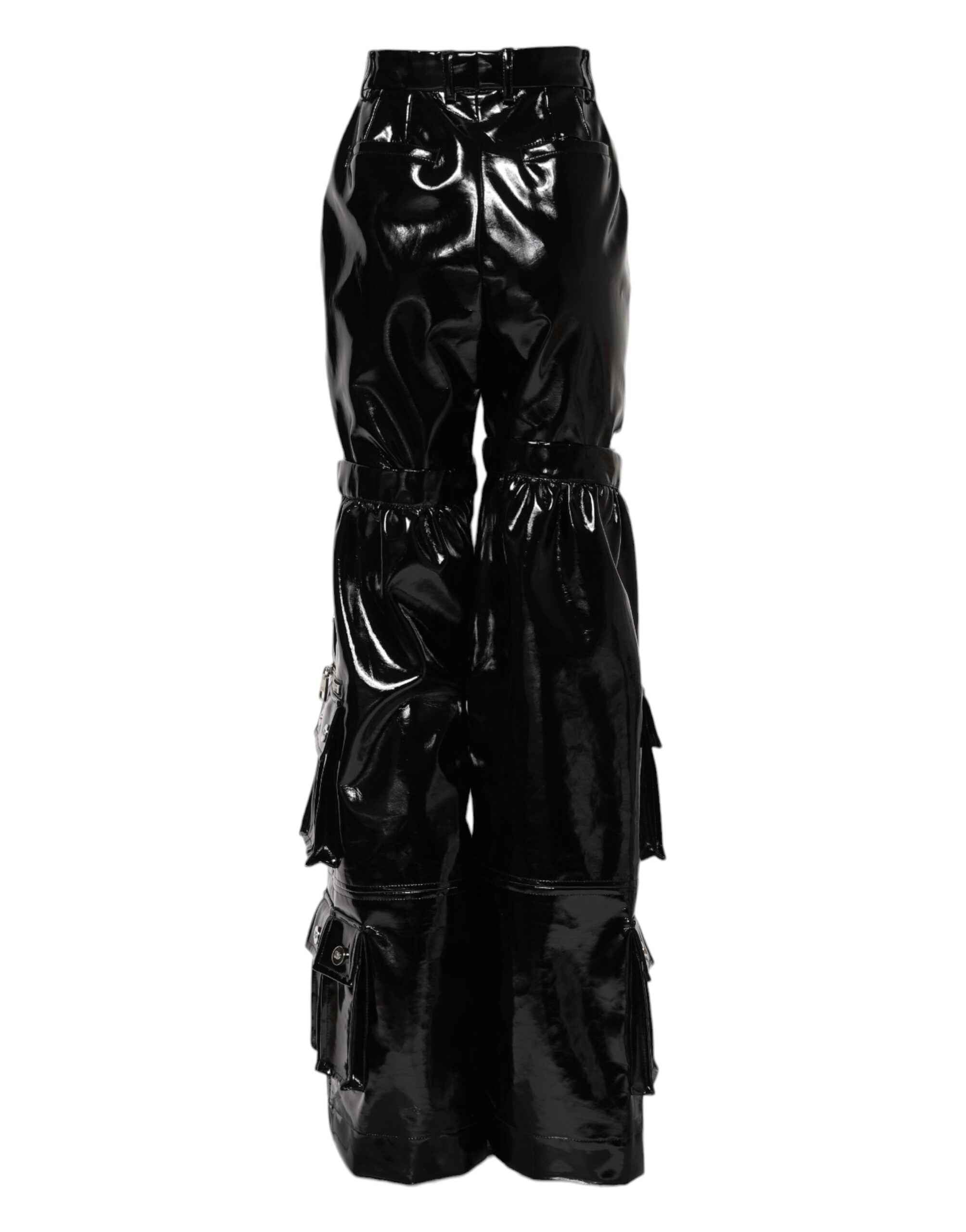 Dolce & Gabbana Black High Waist Cargo Bootcut Pants