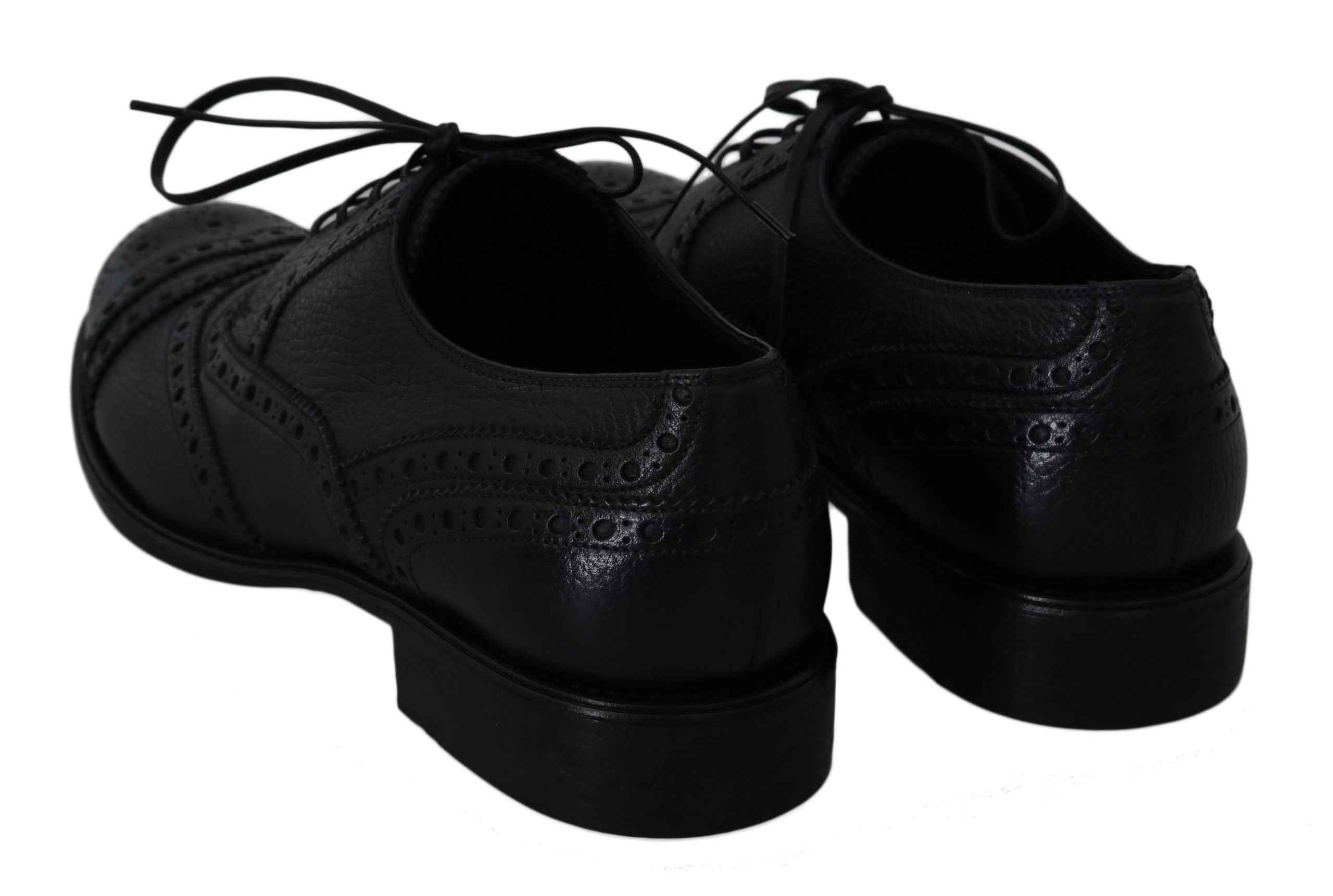 Dolce & Gabbana Blue Leather Wingtip Oxford Dress Shoes
