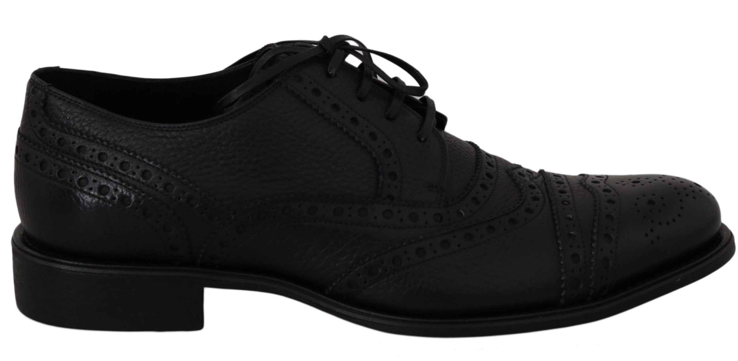 Dolce & Gabbana Blue Leather Wingtip Oxford Dress Shoes