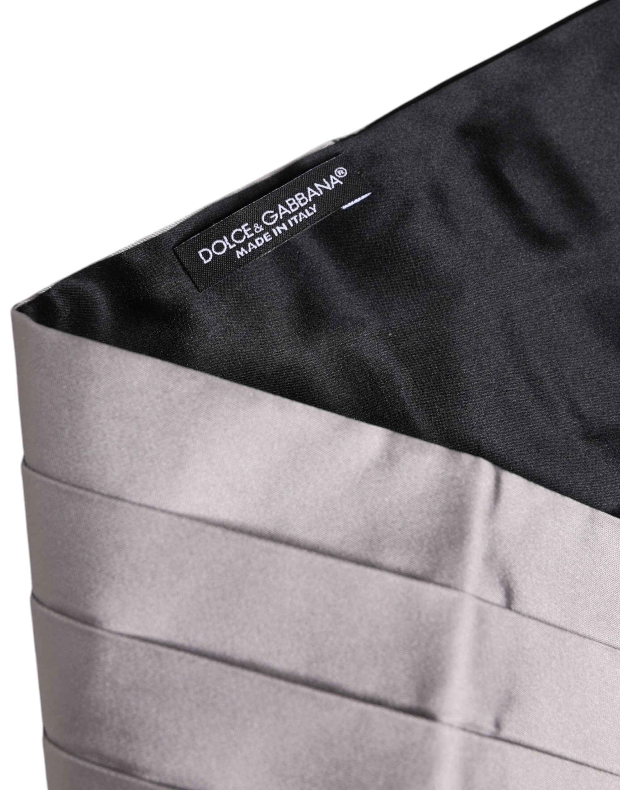 Dolce & Gabbana Gray Men 100% Silk Belt Wide Waist Cummerbund