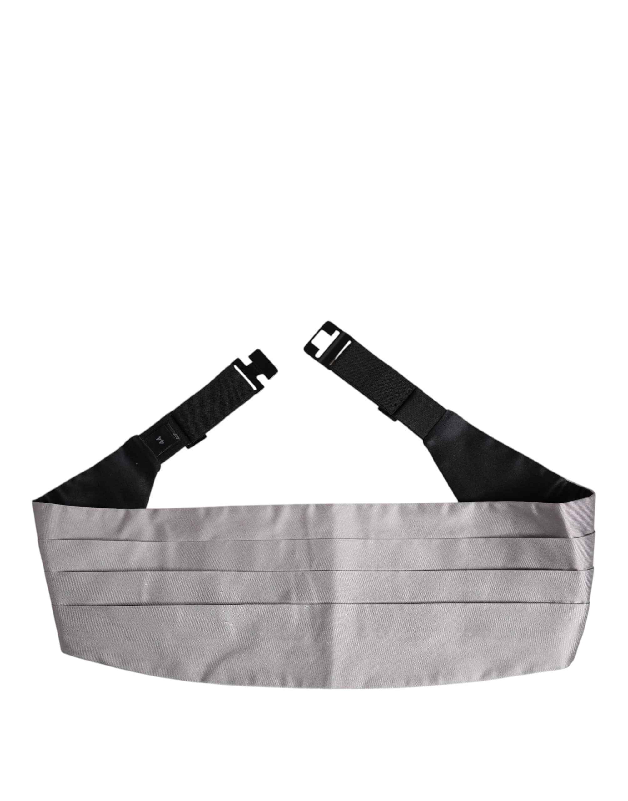 Dolce & Gabbana Gray Men 100% Silk Belt Wide Waist Cummerbund