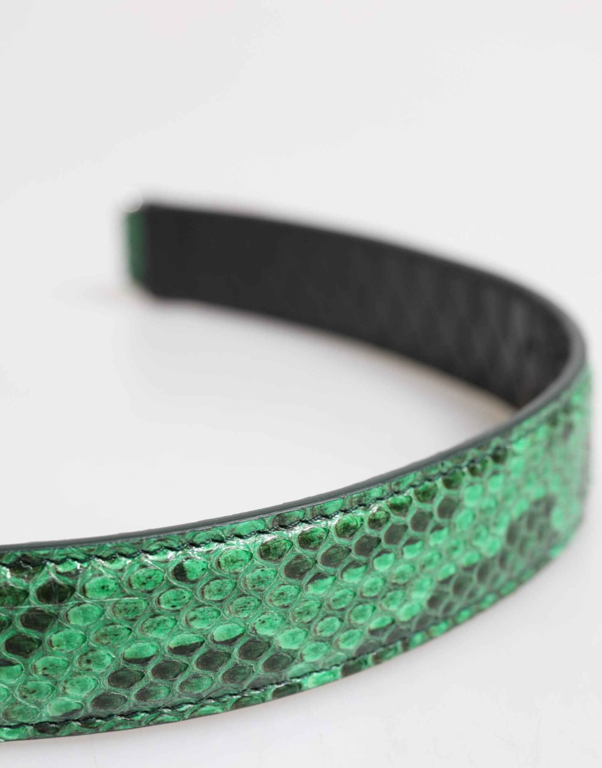 Dolce & Gabbana Black Green Exotic Leather Bag Shoulder Strap