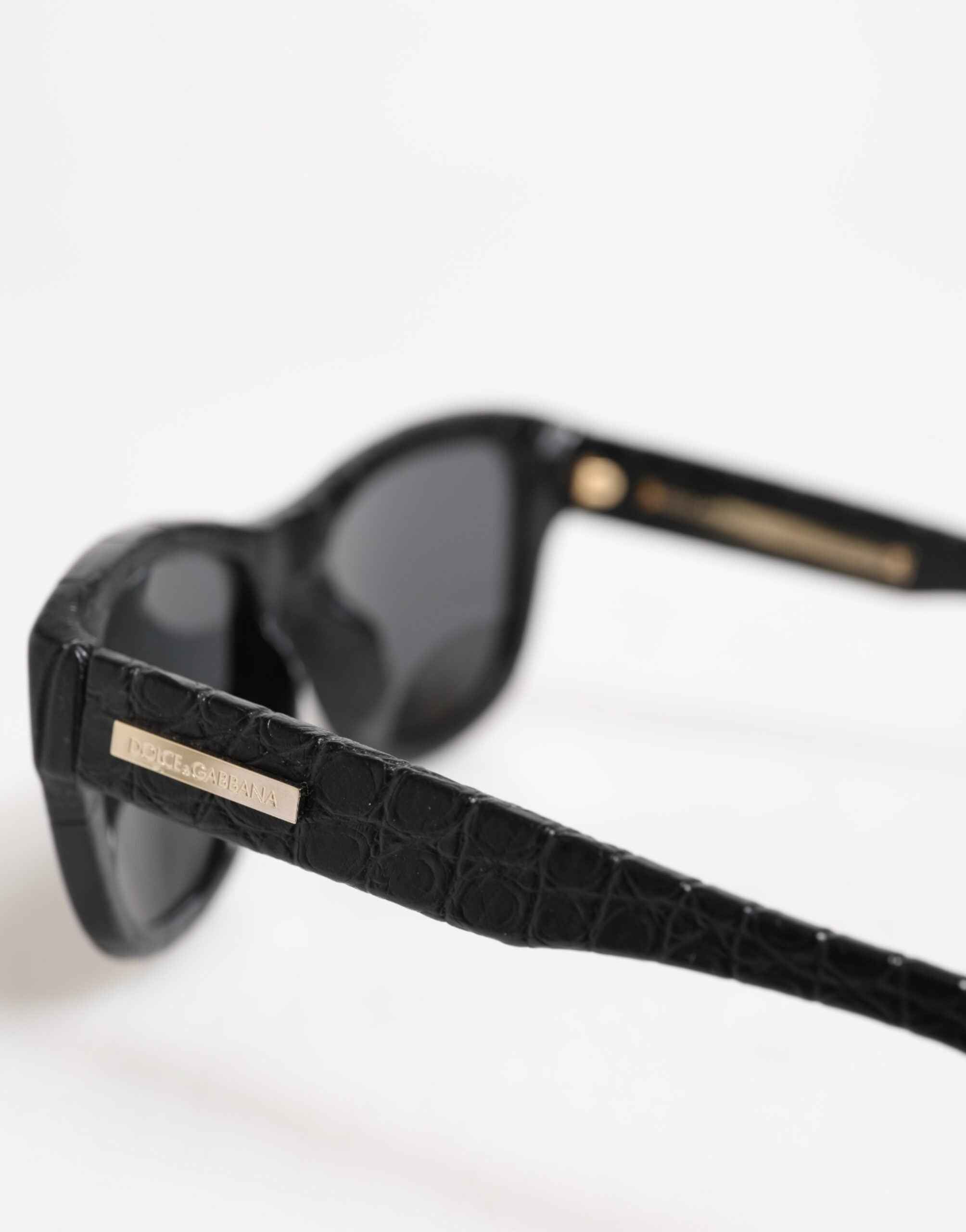 Dolce & Gabbana Black Leather Frame DG4177 Tinted Lens Sunglasses