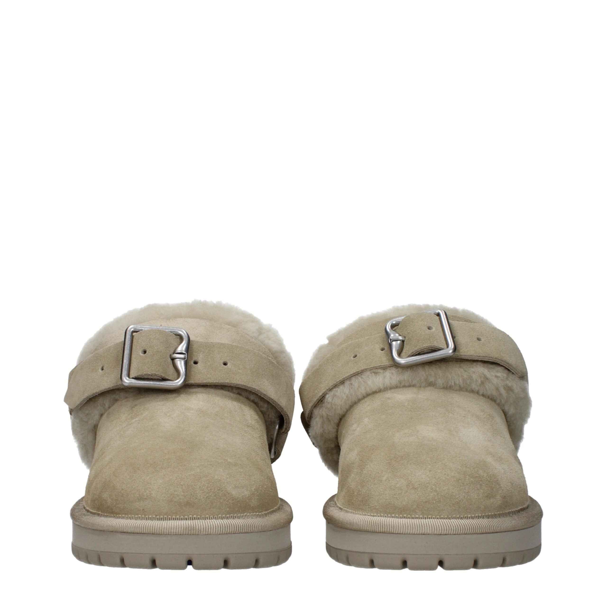 Burberry Green Leather Slippers