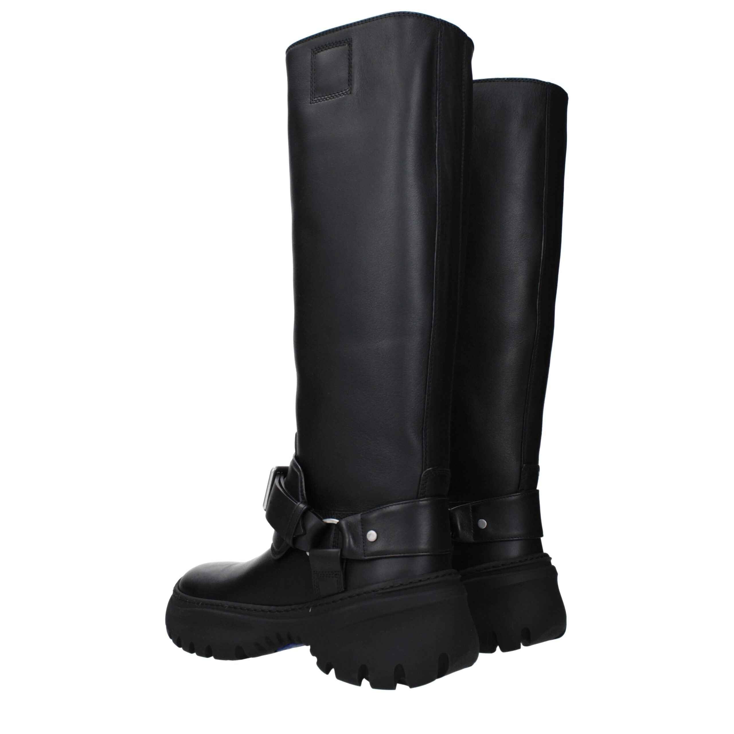 Burberry Black Leather Boots