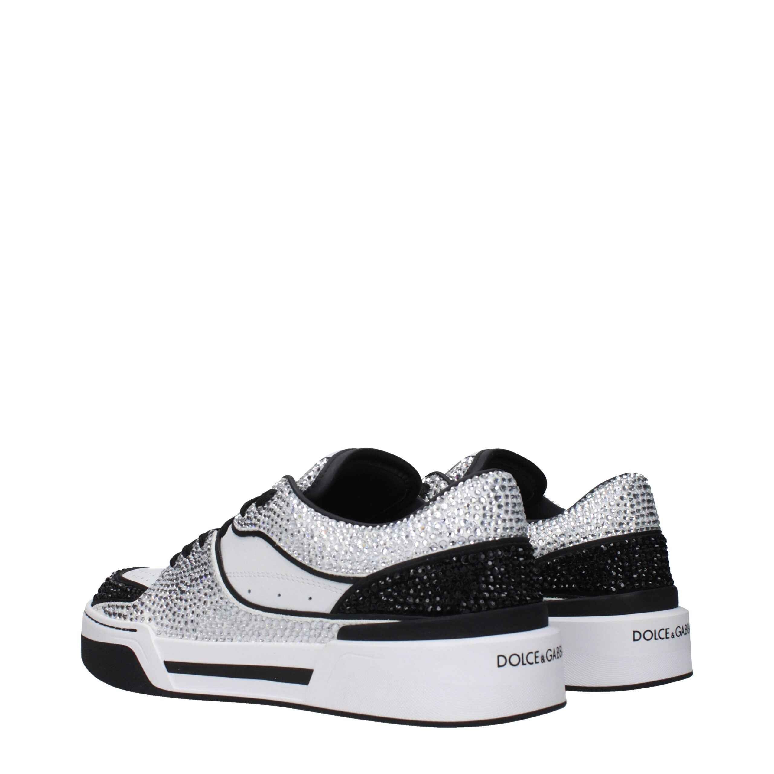 Dolce & Gabbana White Leather Low Top Sneakers
