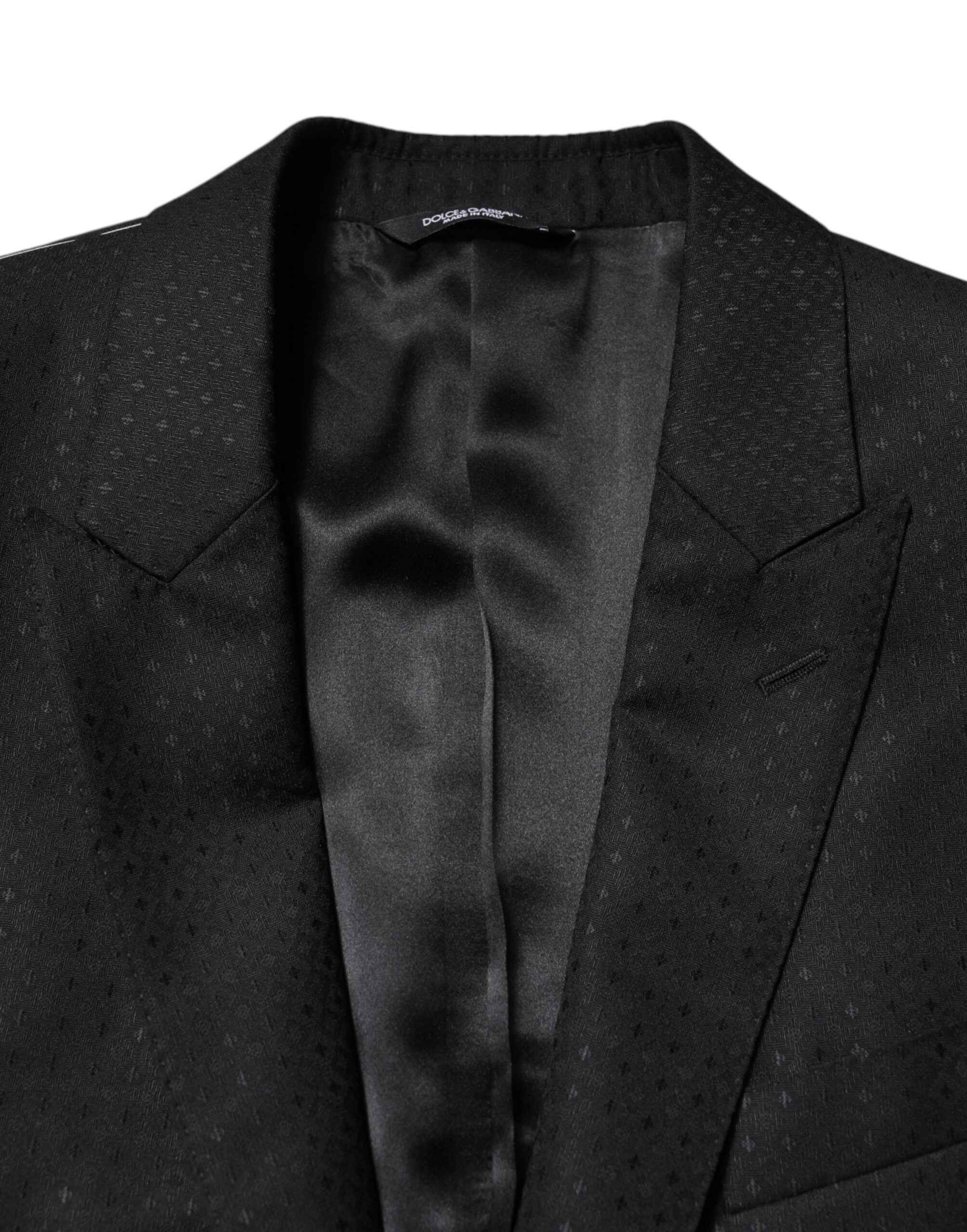Dolce & Gabbana Dark Gray Jacquard Single Breasted 2 Piece Suit