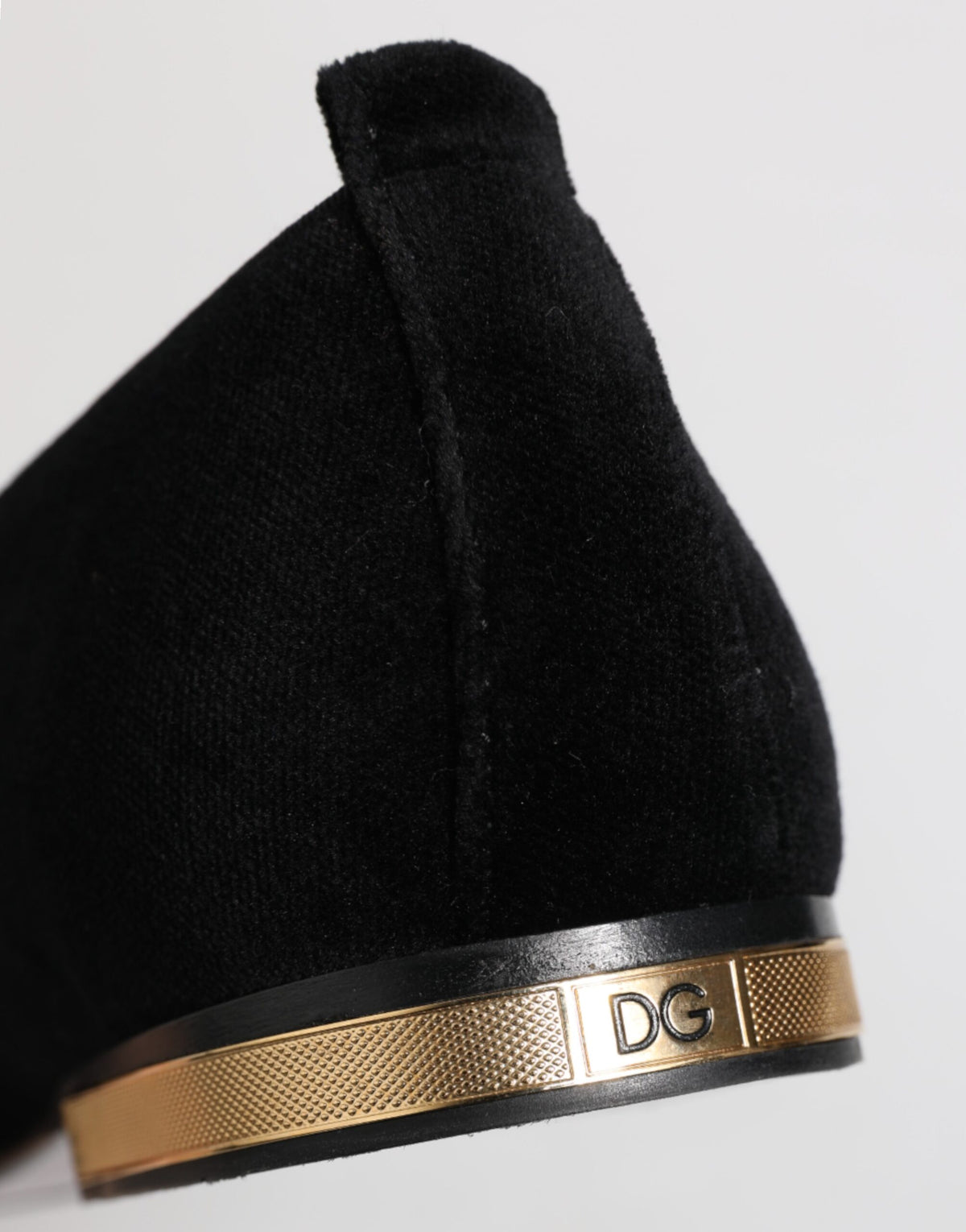 Dolce & Gabbana Black VATICANO Crystal Ribbon Slip On Shoes
