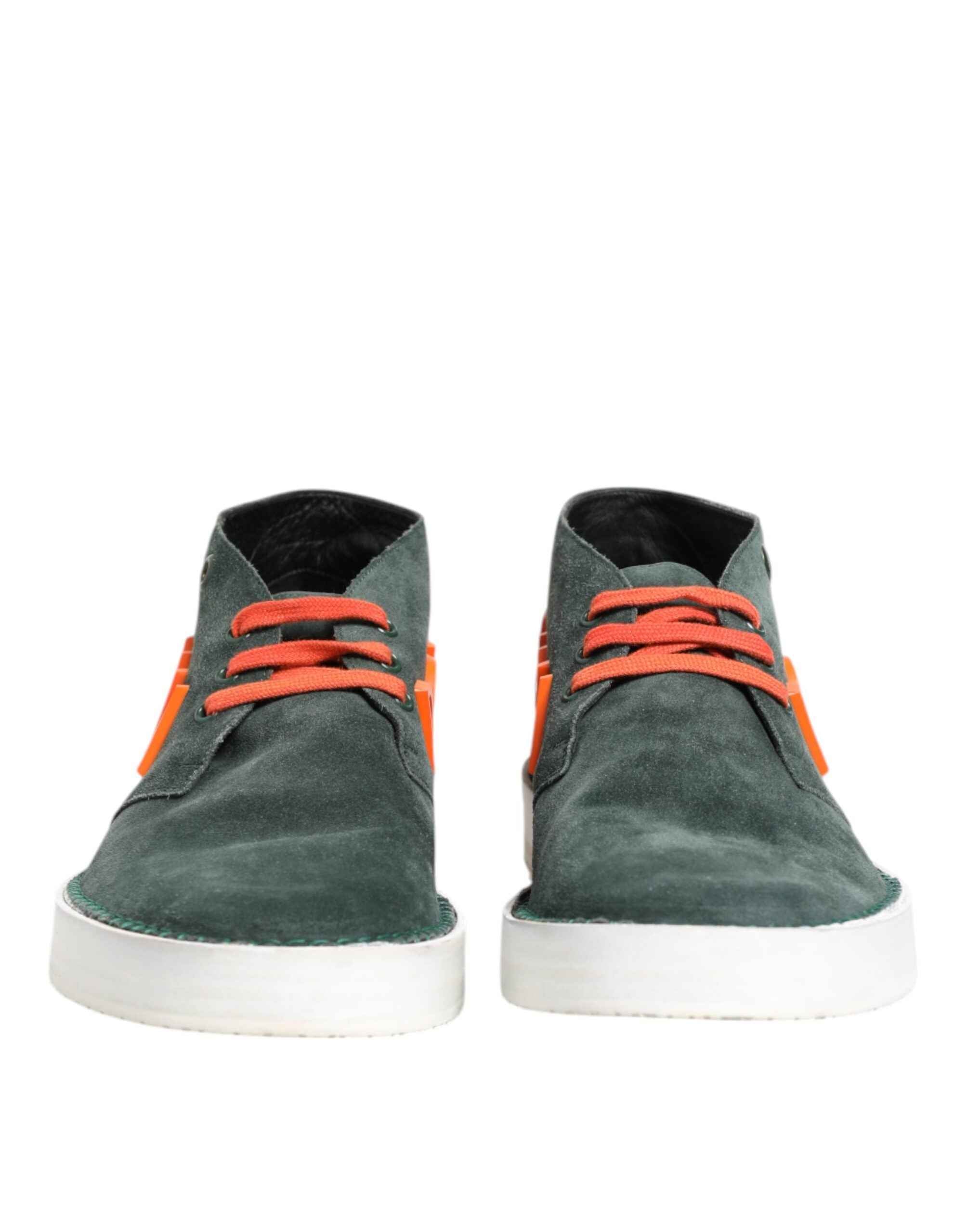 Dolce & Gabbana Green Derby Logo Casual Men Sneakers Shoes