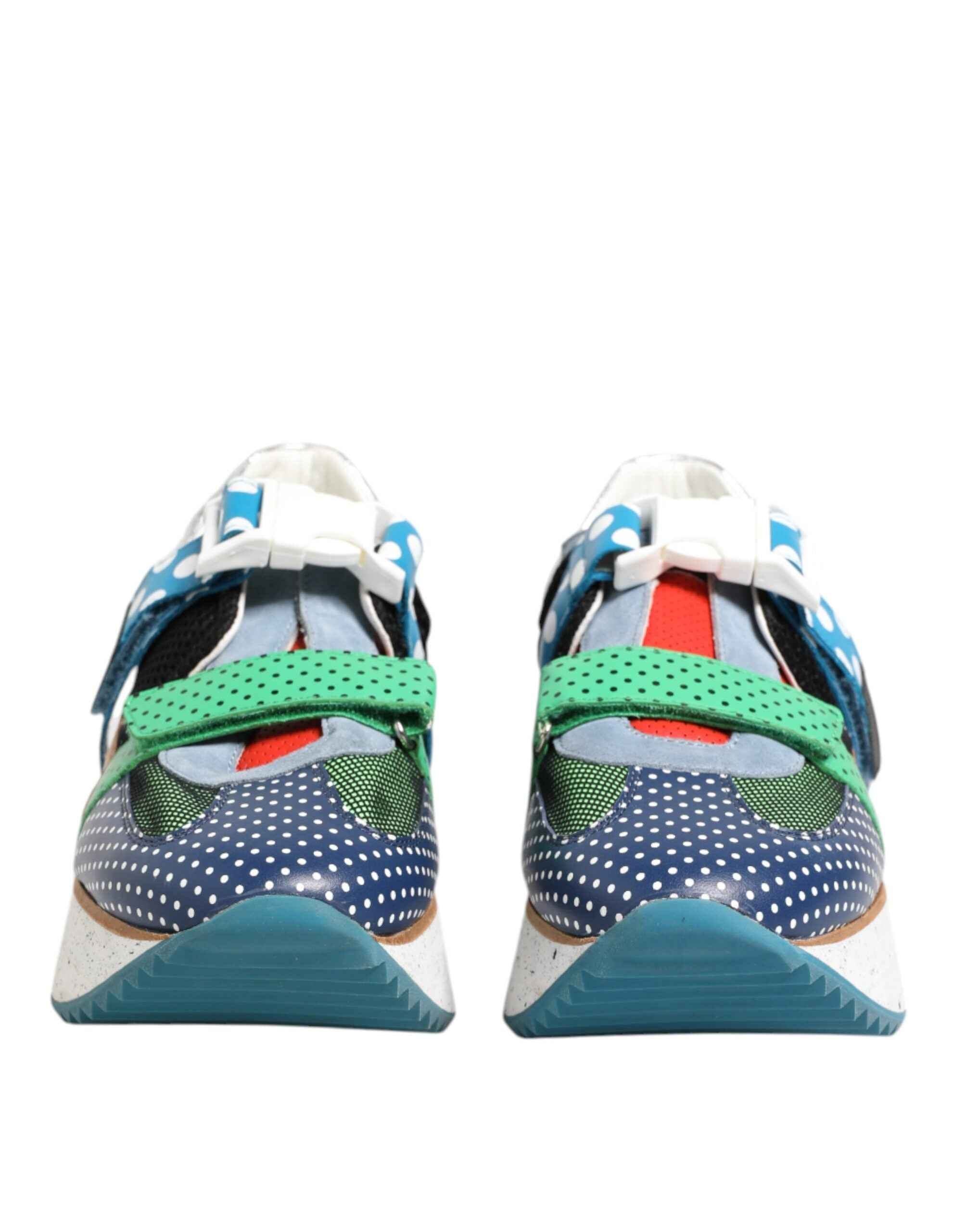 Dolce & Gabbana Multicolor Leather Low Top Sneakers Shoes