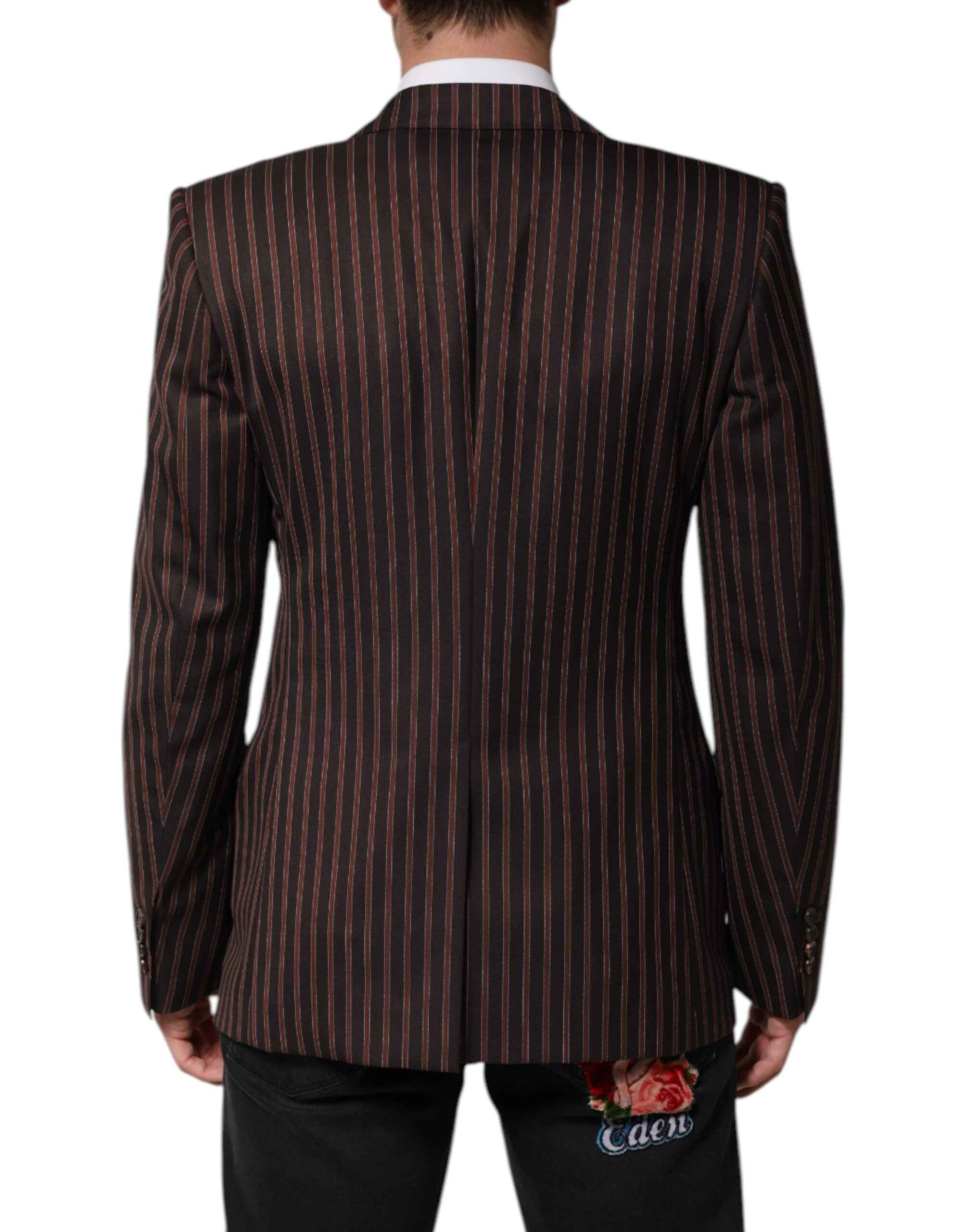 Dolce & Gabbana Dark Gray Stripe Single Breasted Blazer