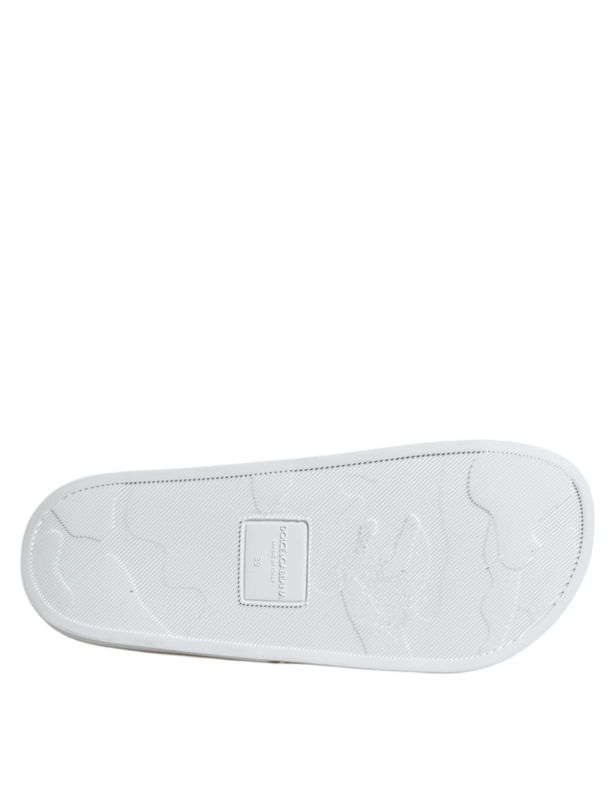 Dolce & Gabbana White Leather Slides Sandals Beachwear Shoes
