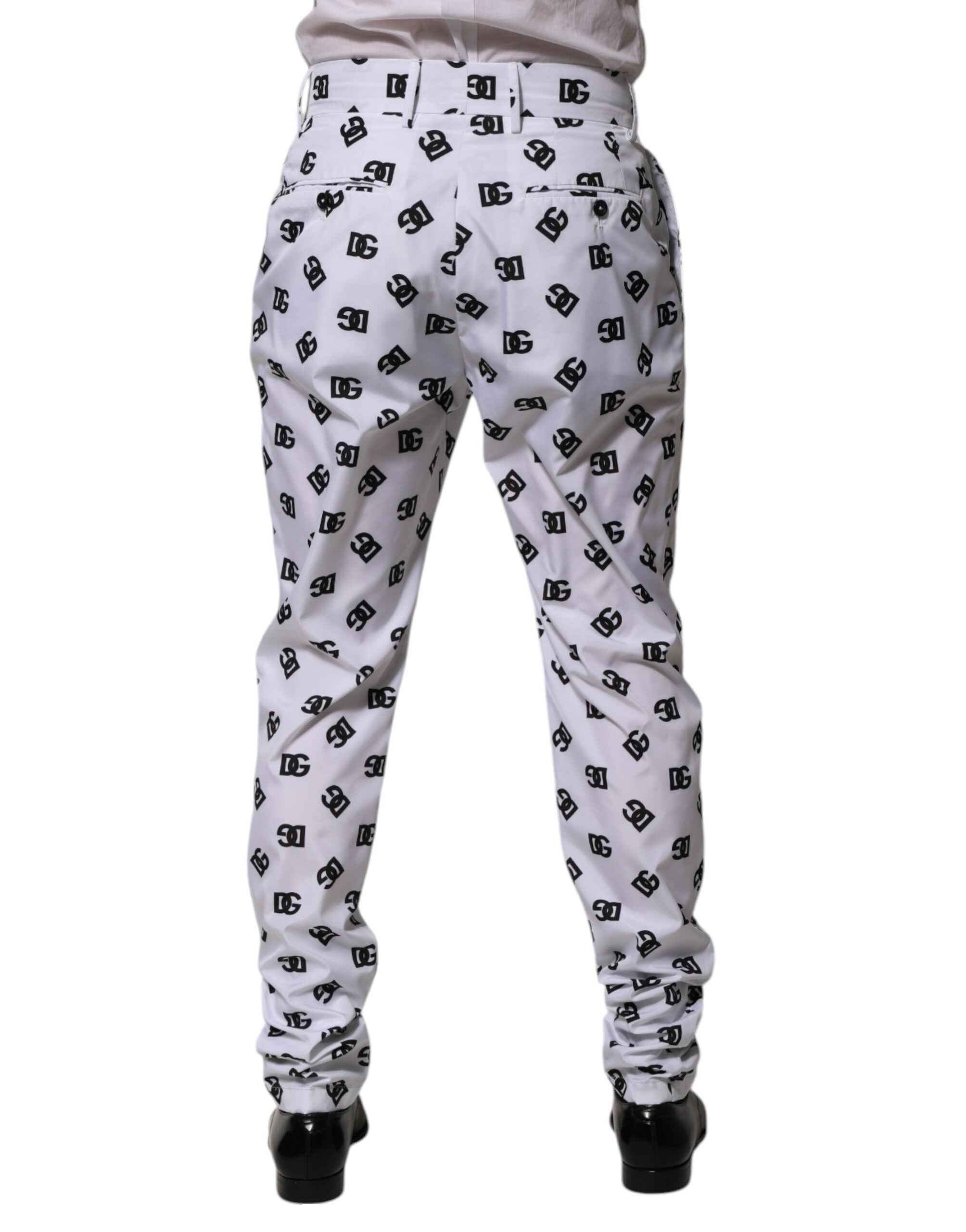 Dolce & Gabbana White Logo Cotton Skinny Denim Trouser Pants