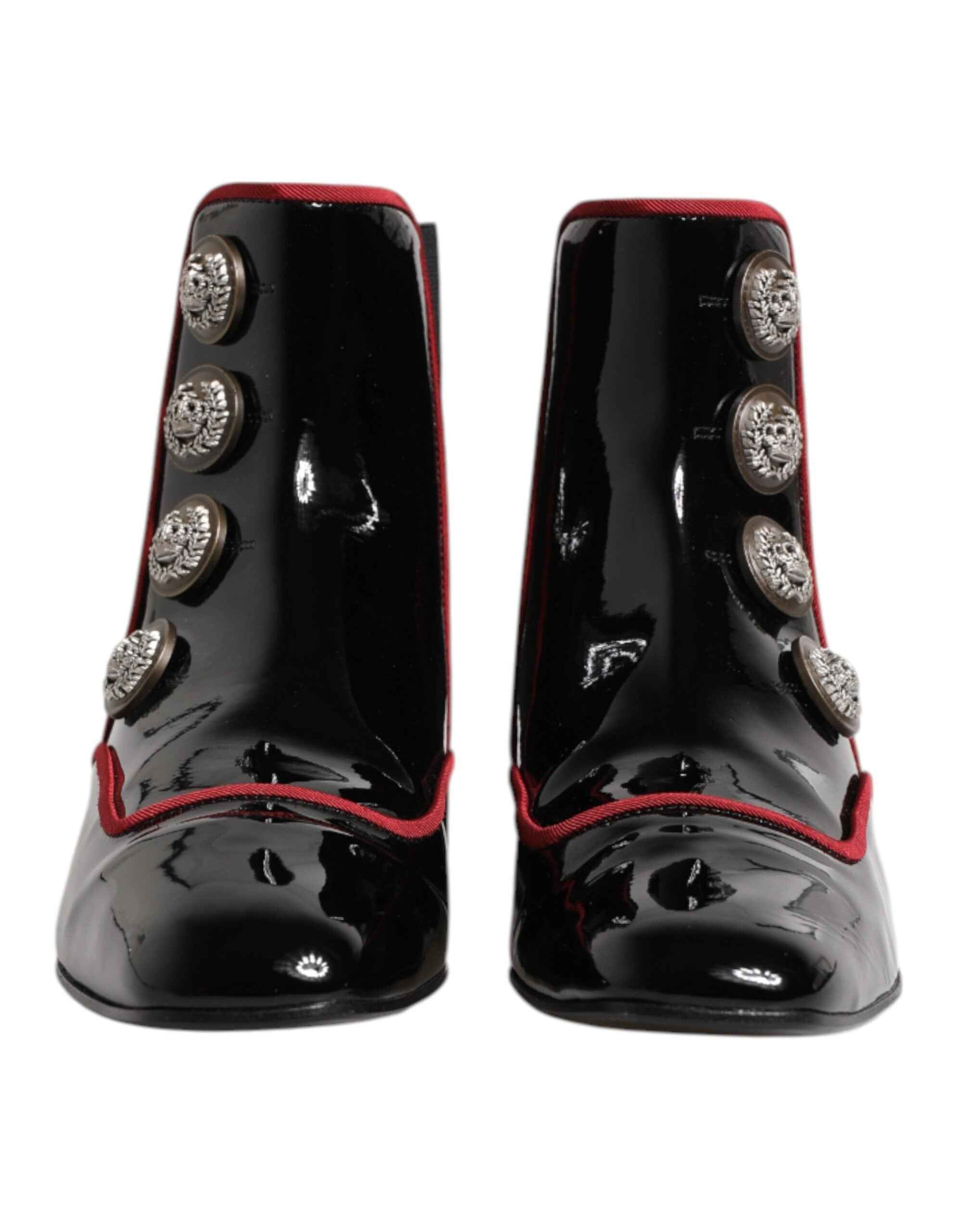 Dolce & Gabbana Black Jackie Buttoned Chelsea Boots Shoes