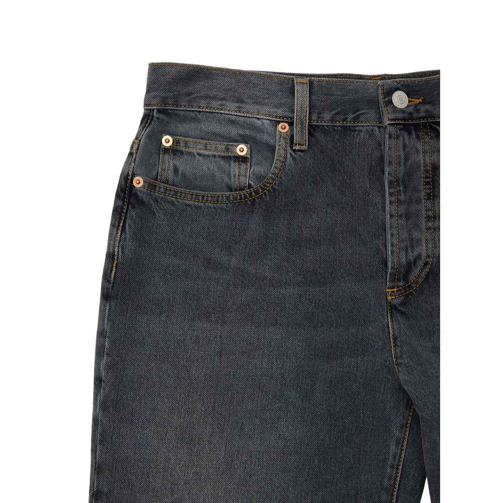 Gucci Gray Cotton Relaxed Fit Jeans