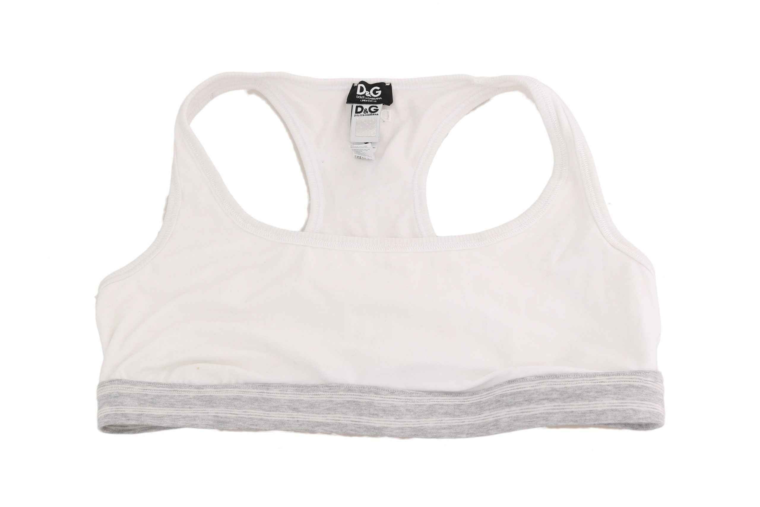 Dolce & Gabbana White Cotton Sport Stretch Bra Underwear
