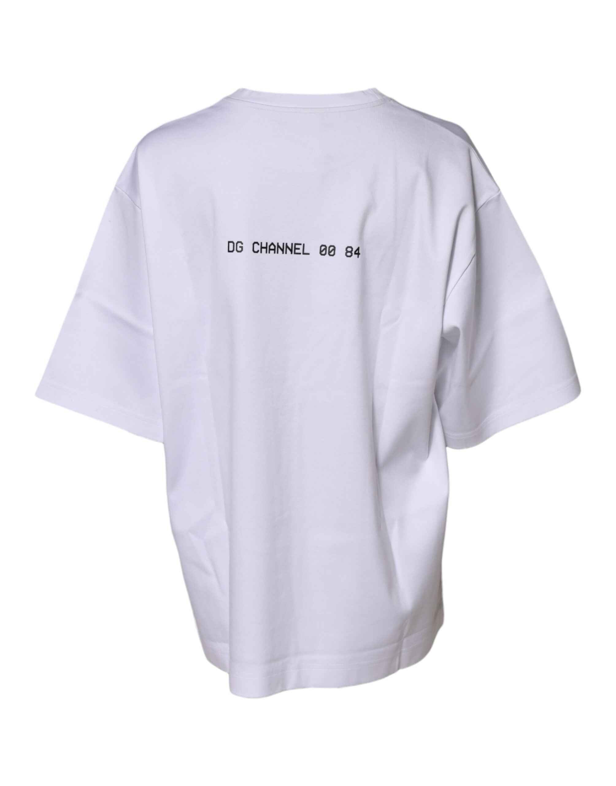 Dolce & Gabbana White Cotton Printed Short Sleeves T-shirt