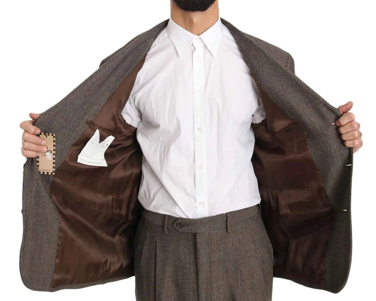 Dolce & Gabbana Brown Single Breasted Wool Suit