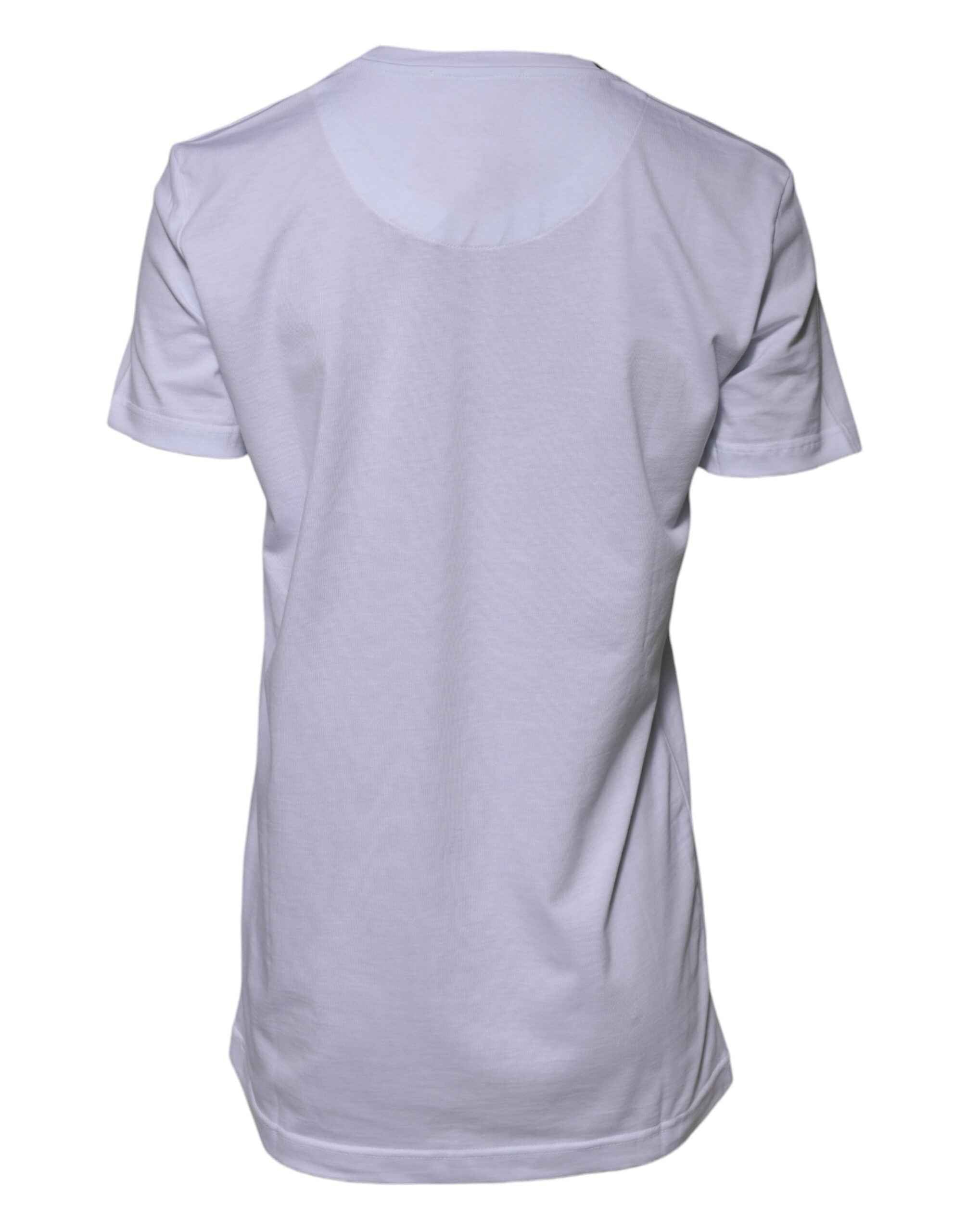Dolce & Gabbana White Cotton Goodluck 2023 Crew Neck T-shirt