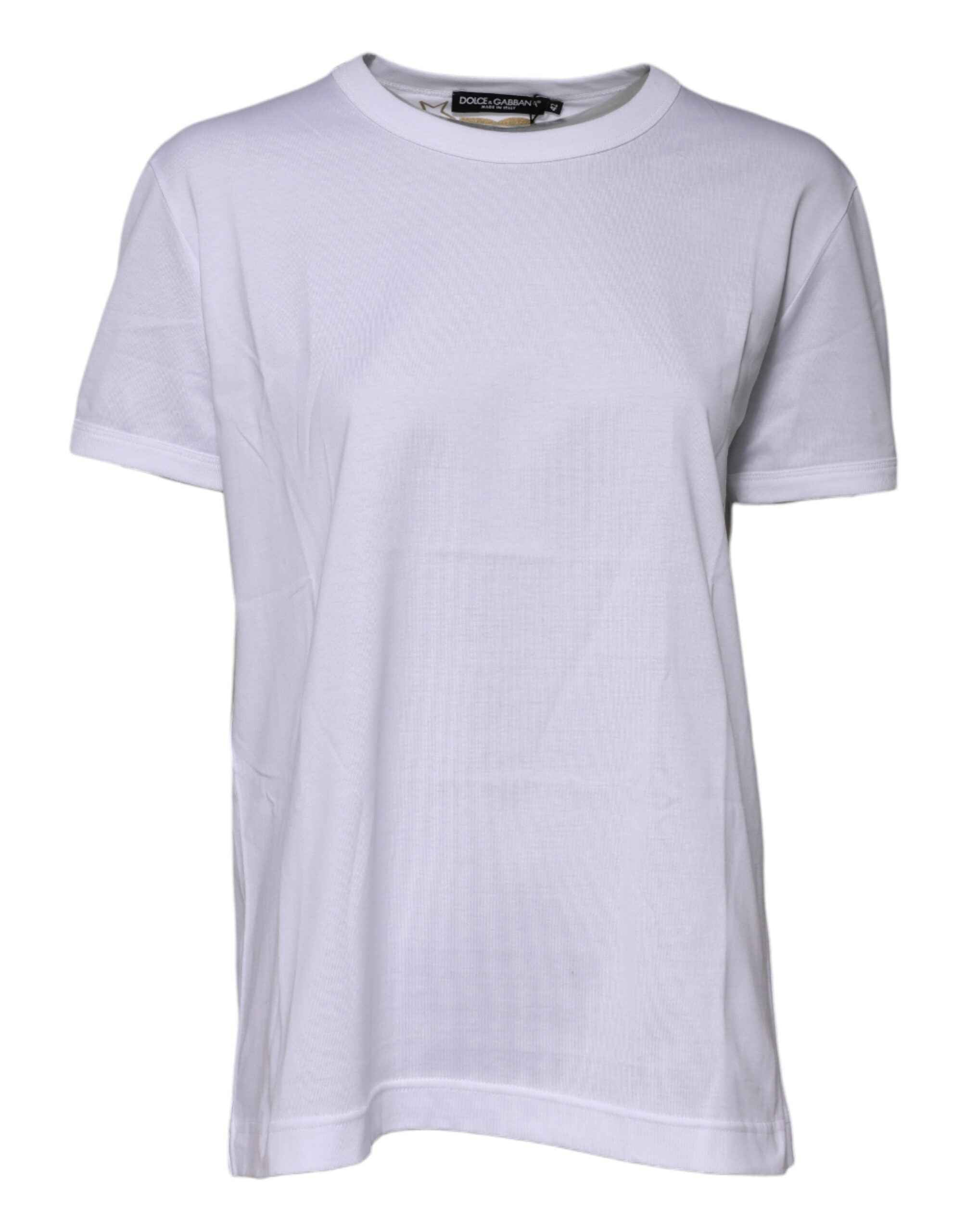 Dolce & Gabbana White Cotton Goodluck 2022 Crew Neck T-shirt