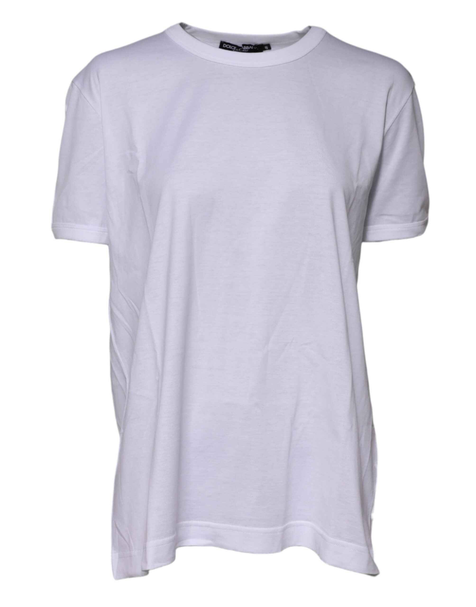Dolce & Gabbana White Cotton Goodluck 2022 Crew Neck T-shirt