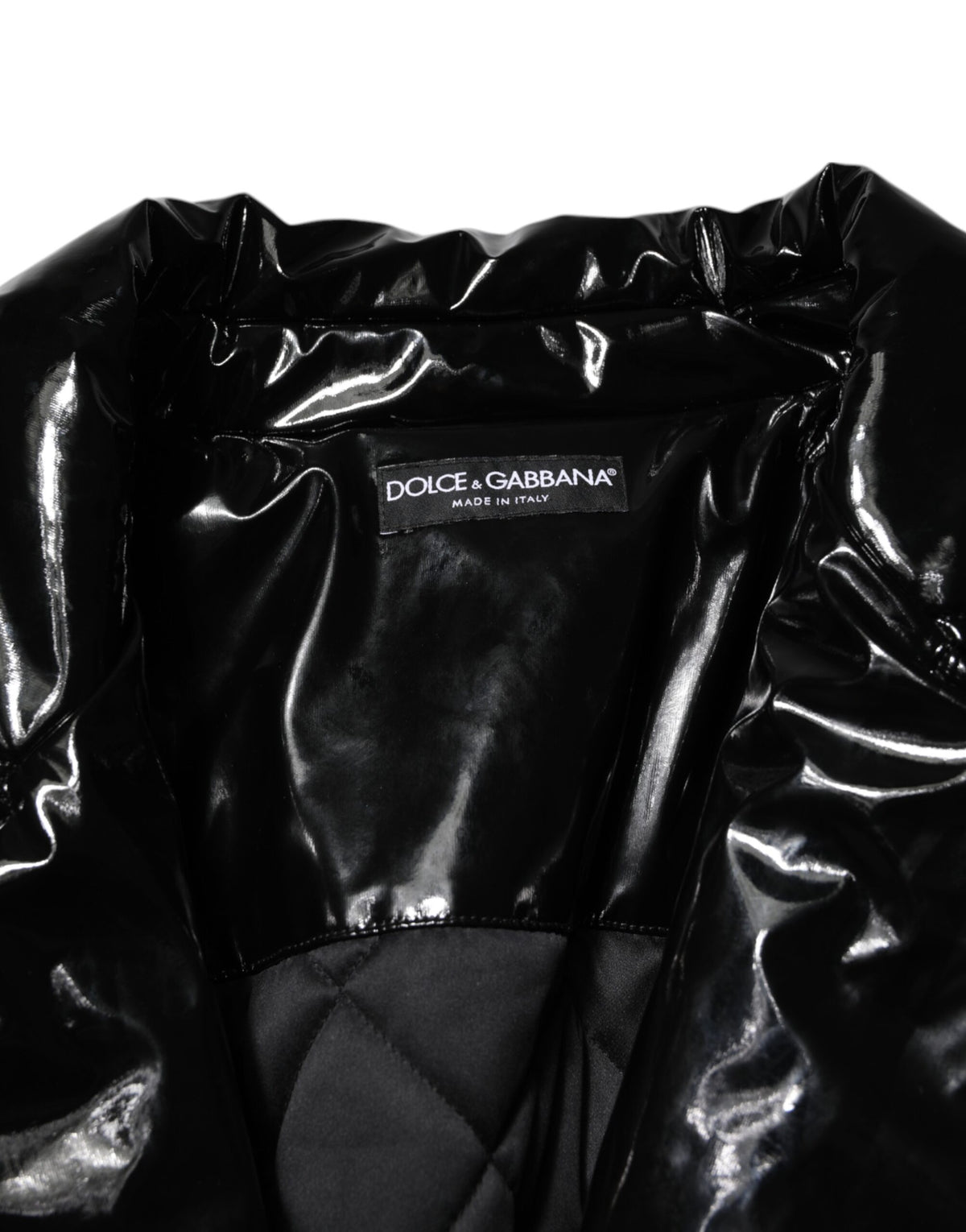 Dolce & Gabbana Polyester Black Quilted Puffer Coat Jacket