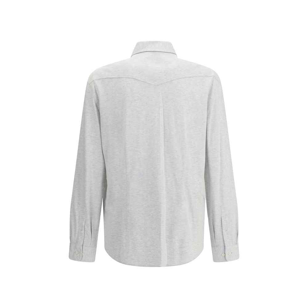 Brunello Cucinelli Gray Denim Shirt