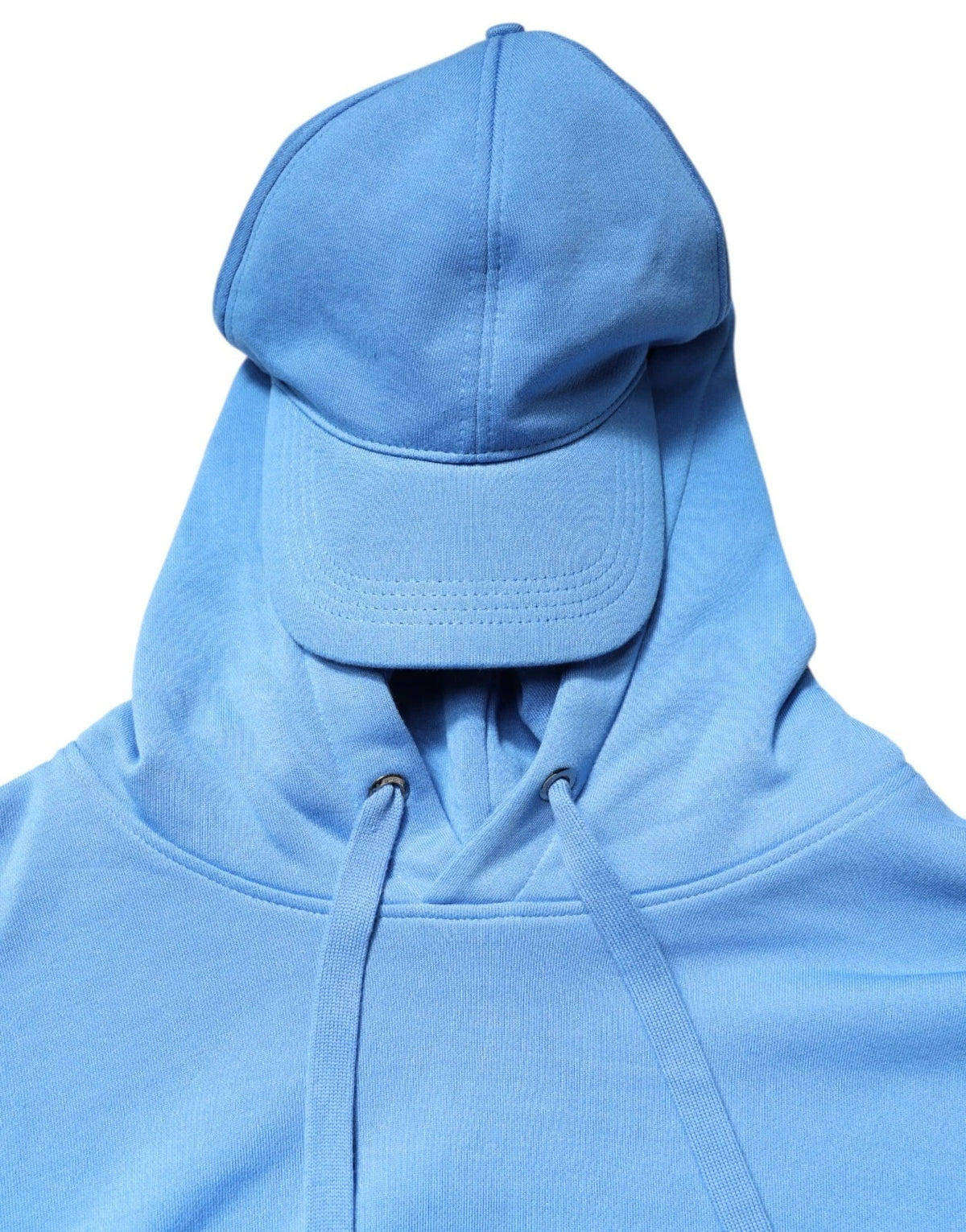 Dolce & Gabbana Blue Cotton Hooded Men Sportswear One Size Vest