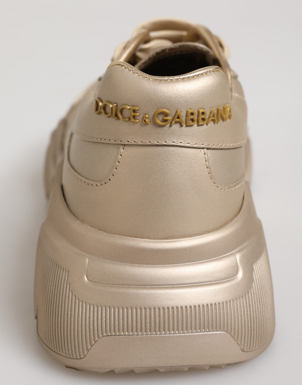Dolce & Gabbana Gold Leather Daymaster Women Sneaker Shoes
