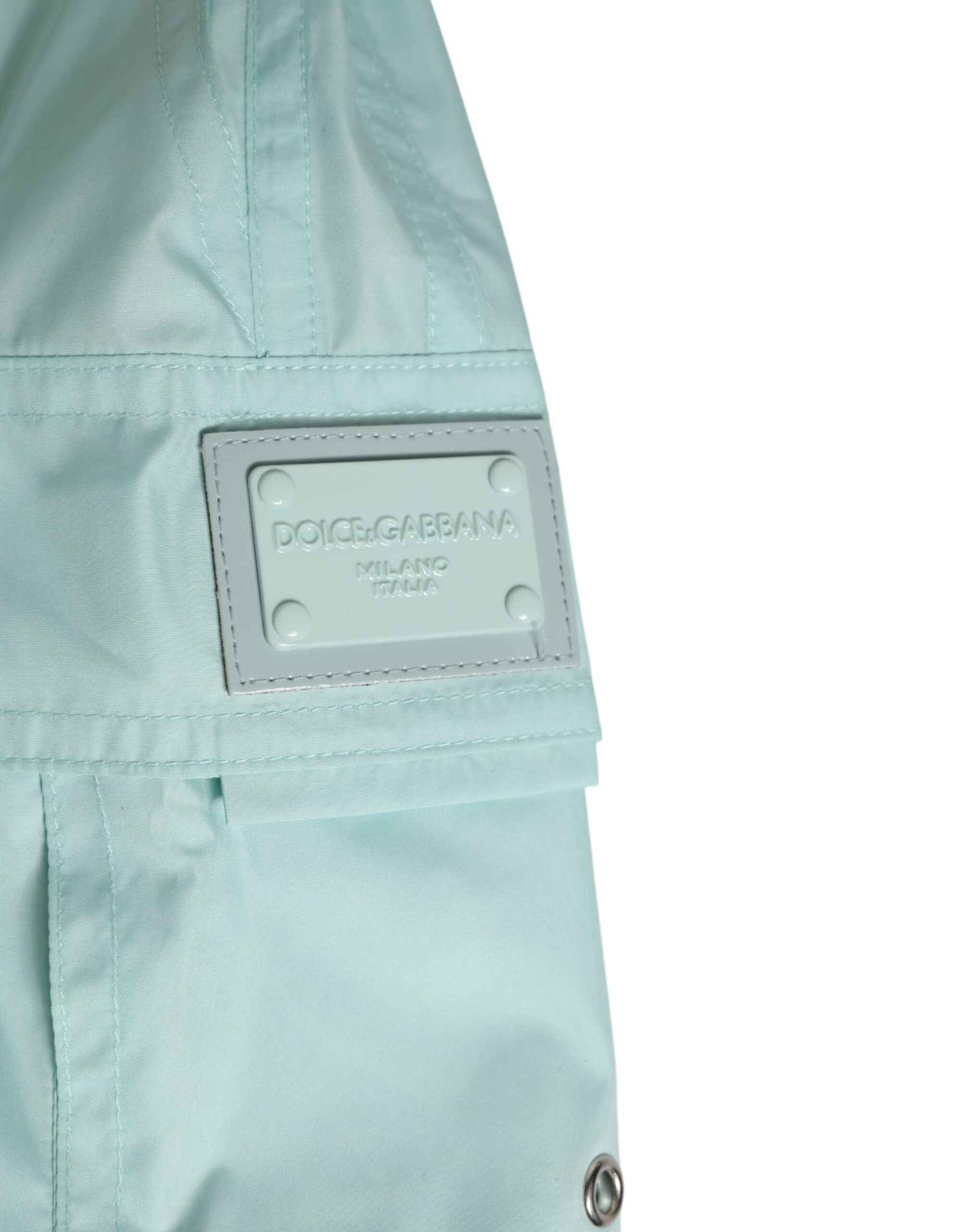 Dolce & Gabbana Aqua Blue Polyester Beachwear Men Shorts Swimwear