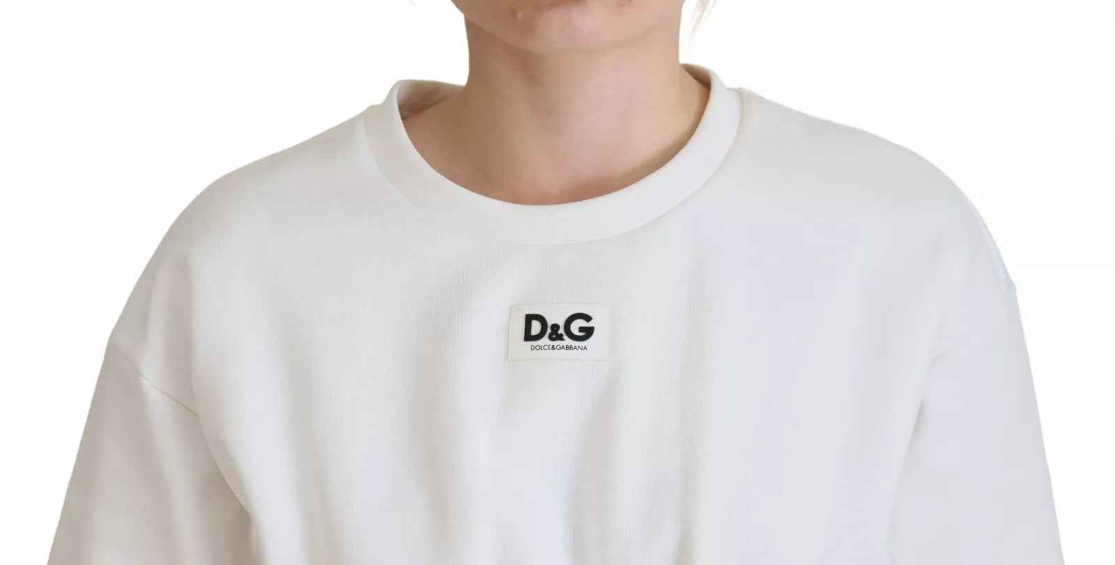 Dolce & Gabbana White Cotton Corset Stretch Top T-shirt
