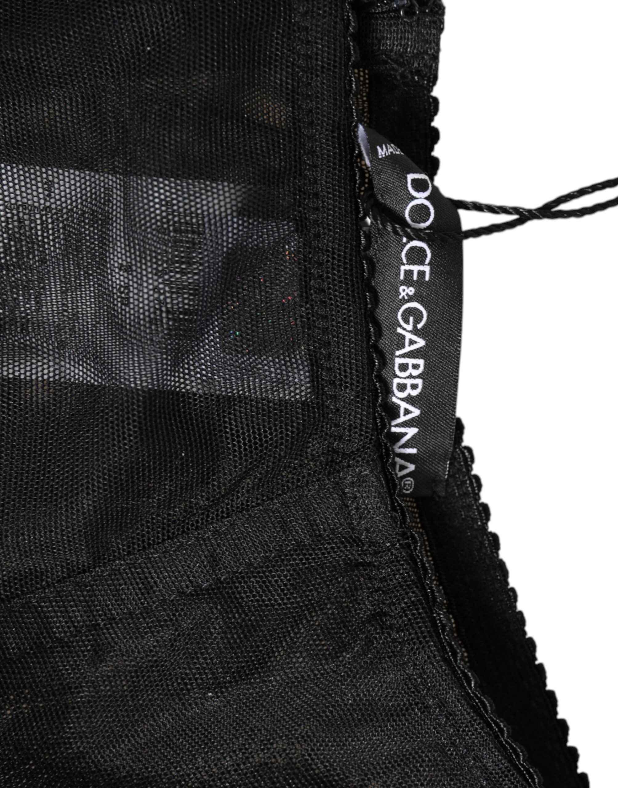 Dolce & Gabbana Black High Waist Mesh Sheer Shapewear Underwear
