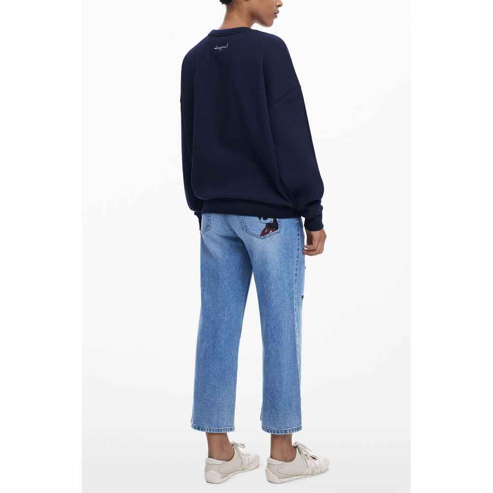 Desigual Blu Cotton Women Sweatshirt
