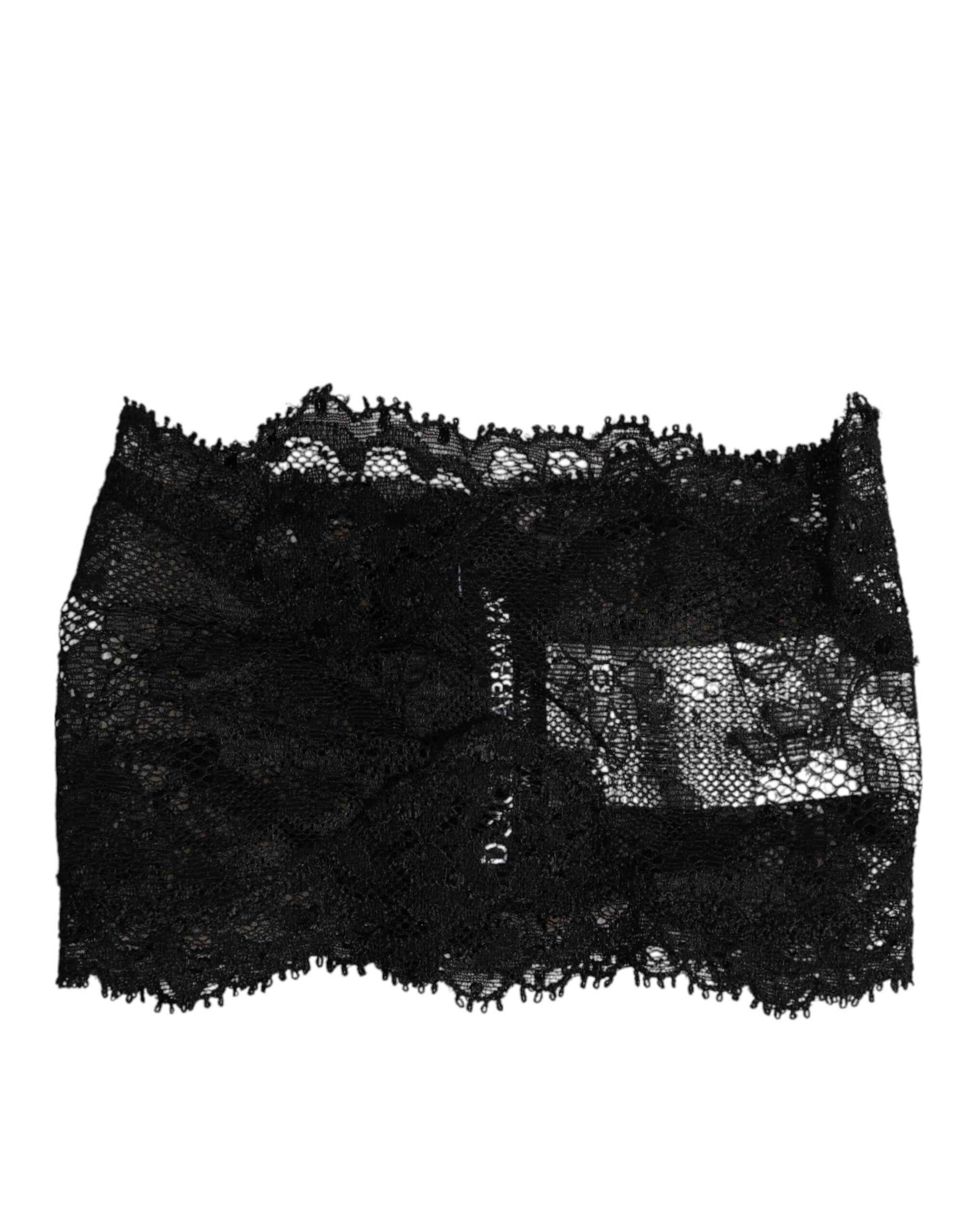 Dolce & Gabbana Black Lace Neck Scarf