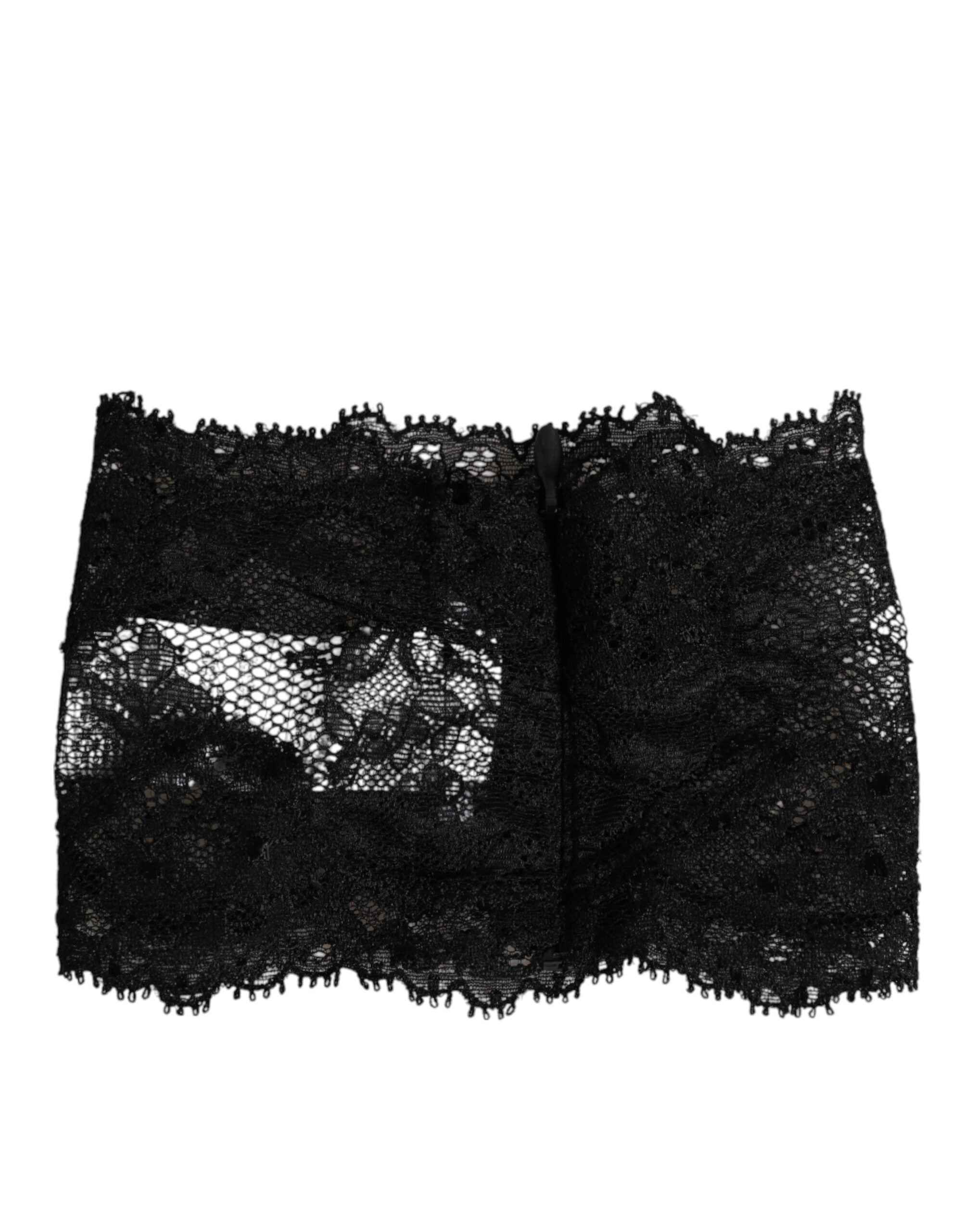 Dolce & Gabbana Black Lace Neck Scarf